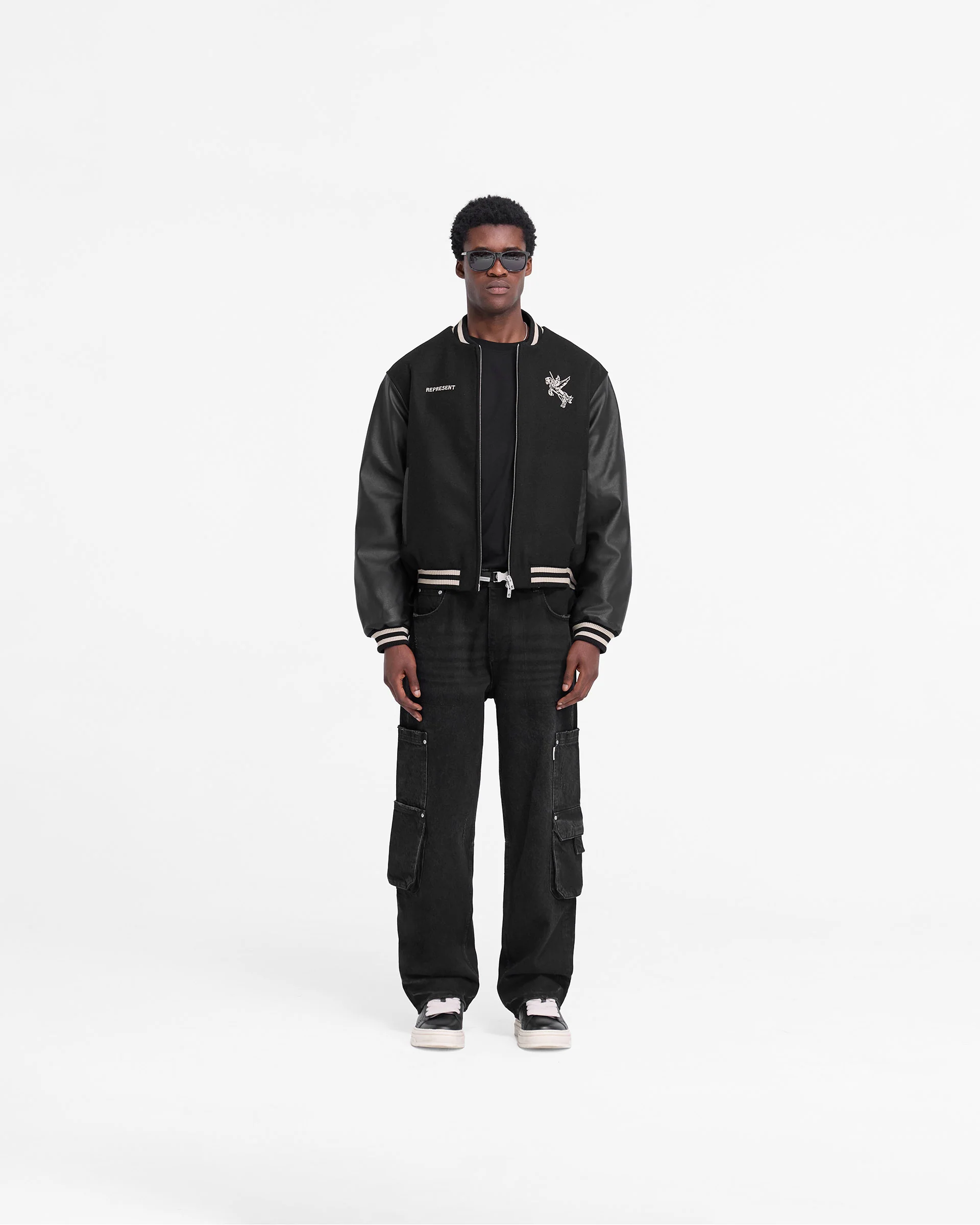 Mascot Wool Varsity Jacket - Jet Black - Image 6