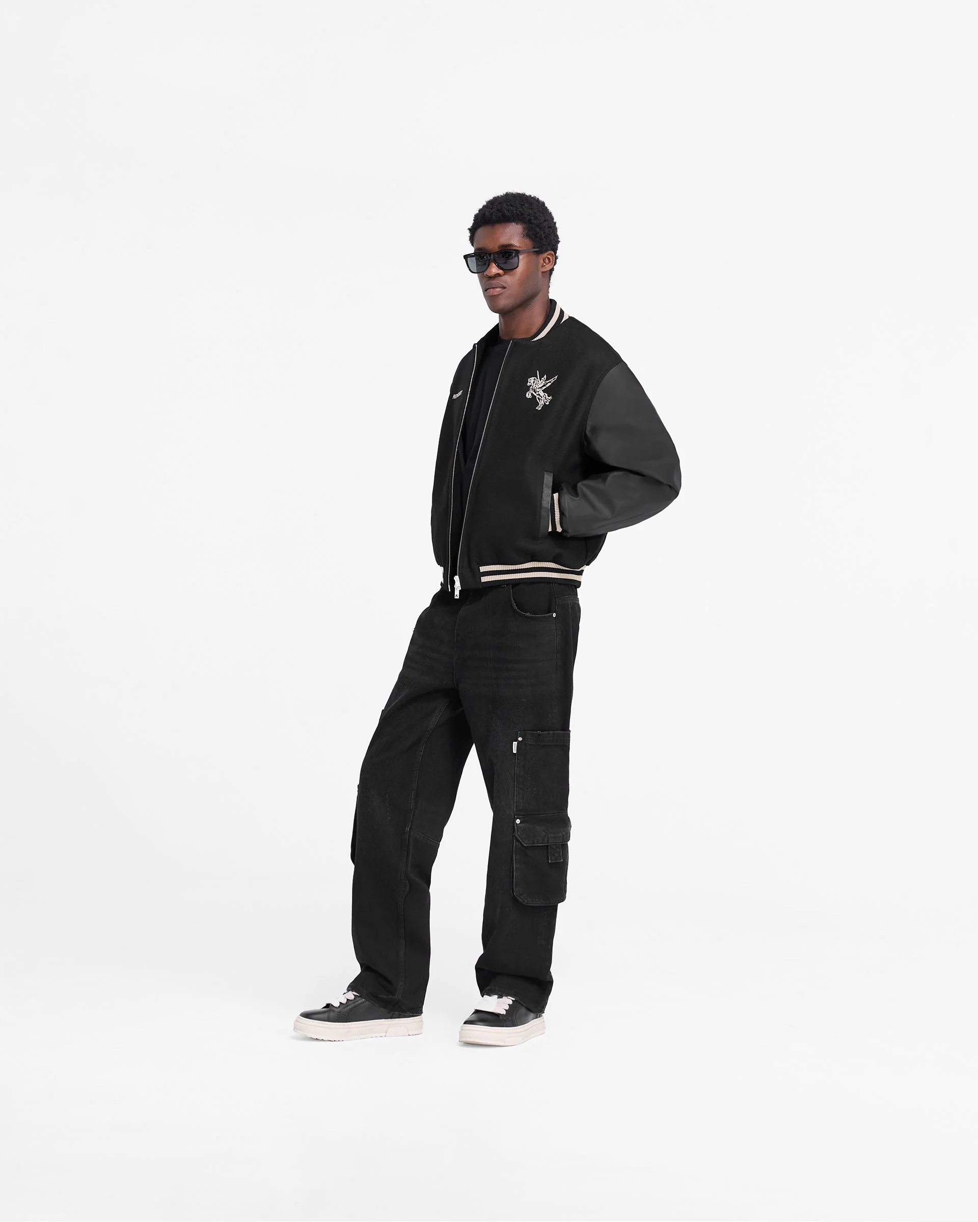 Mascot Wool Varsity Jacket - Jet Black - Image 7