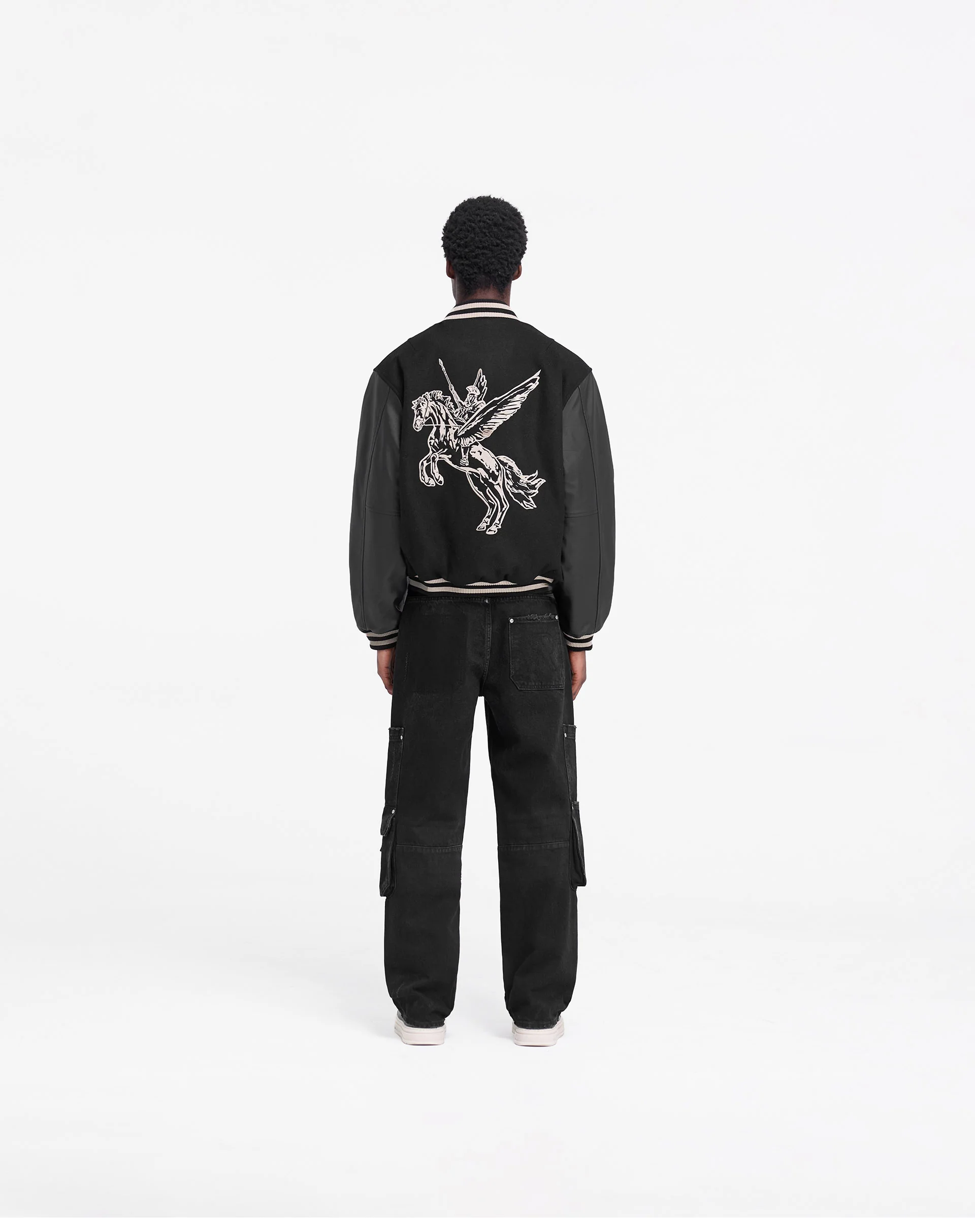 Mascot Wool Varsity Jacket - Jet Black - Image 8