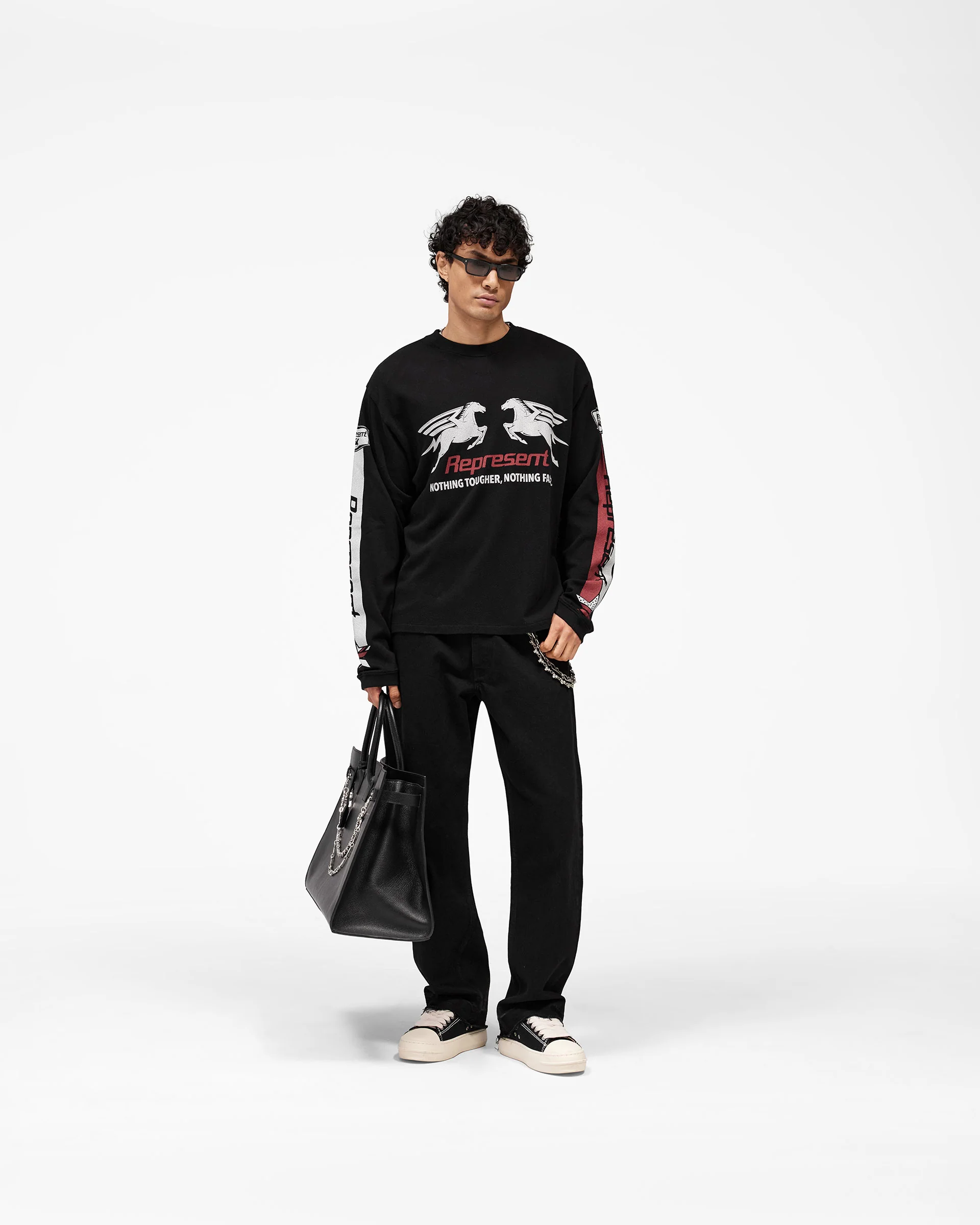 Mesh Pegasus Long Sleeve T-Shirt - Jet Black - Image 7