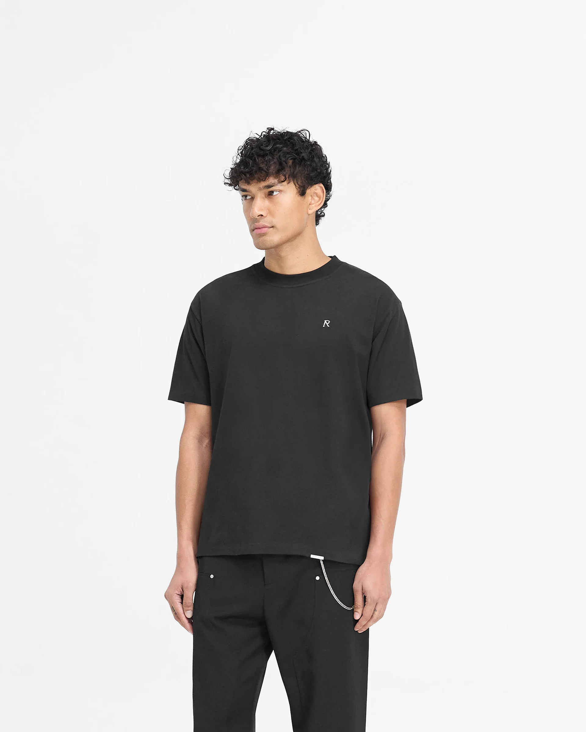 Metal Initial R T-Shirt - Jet Black - Image 2