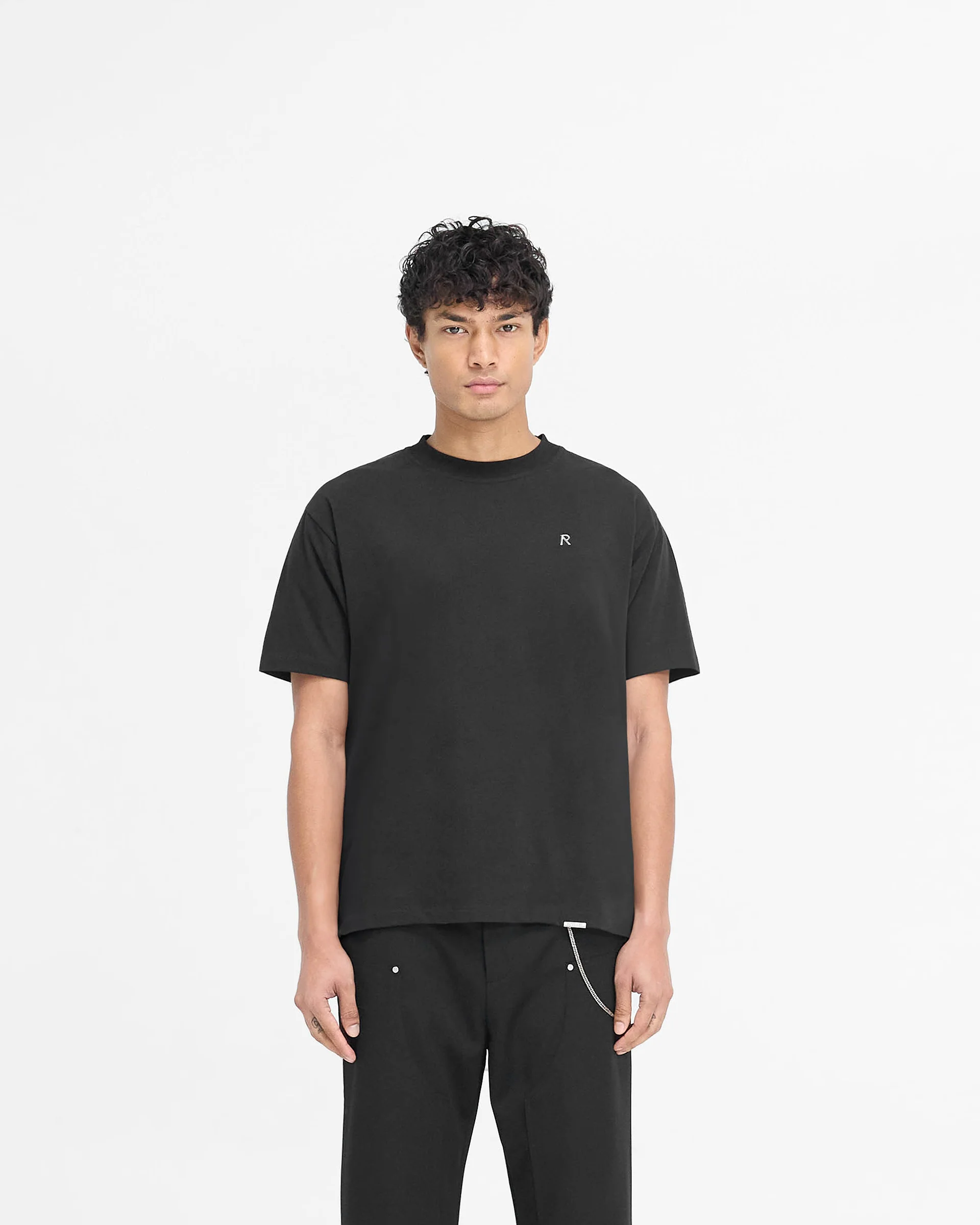 Metal Initial R T-Shirt - Jet Black - Image 3
