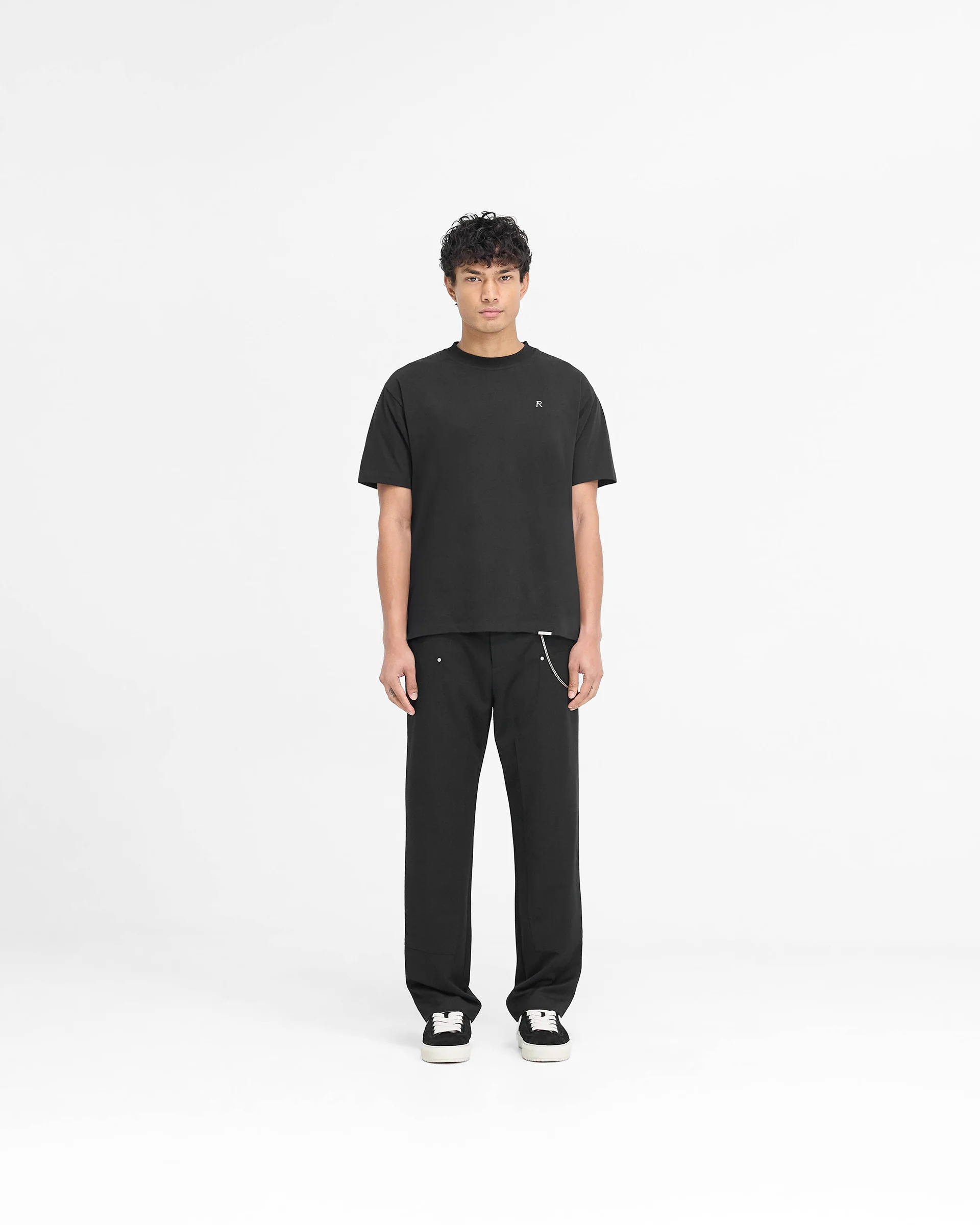 Metal Initial R T-Shirt - Jet Black - Image 5