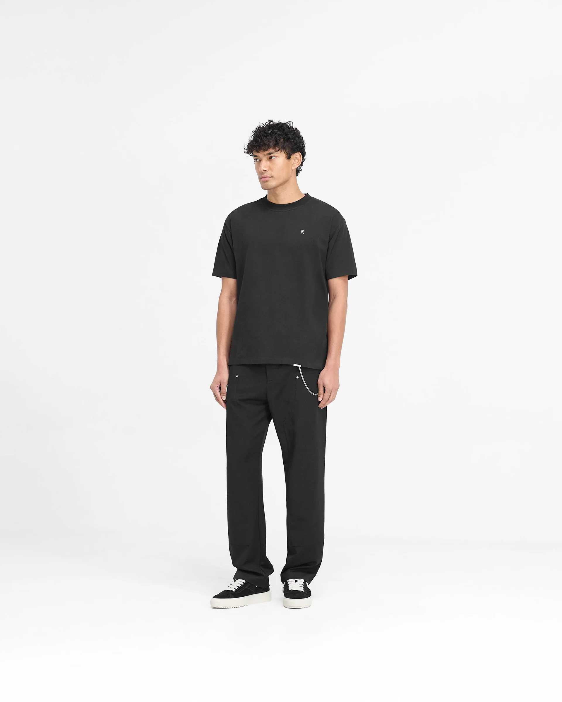 Metal Initial R T-Shirt - Jet Black - Image 7