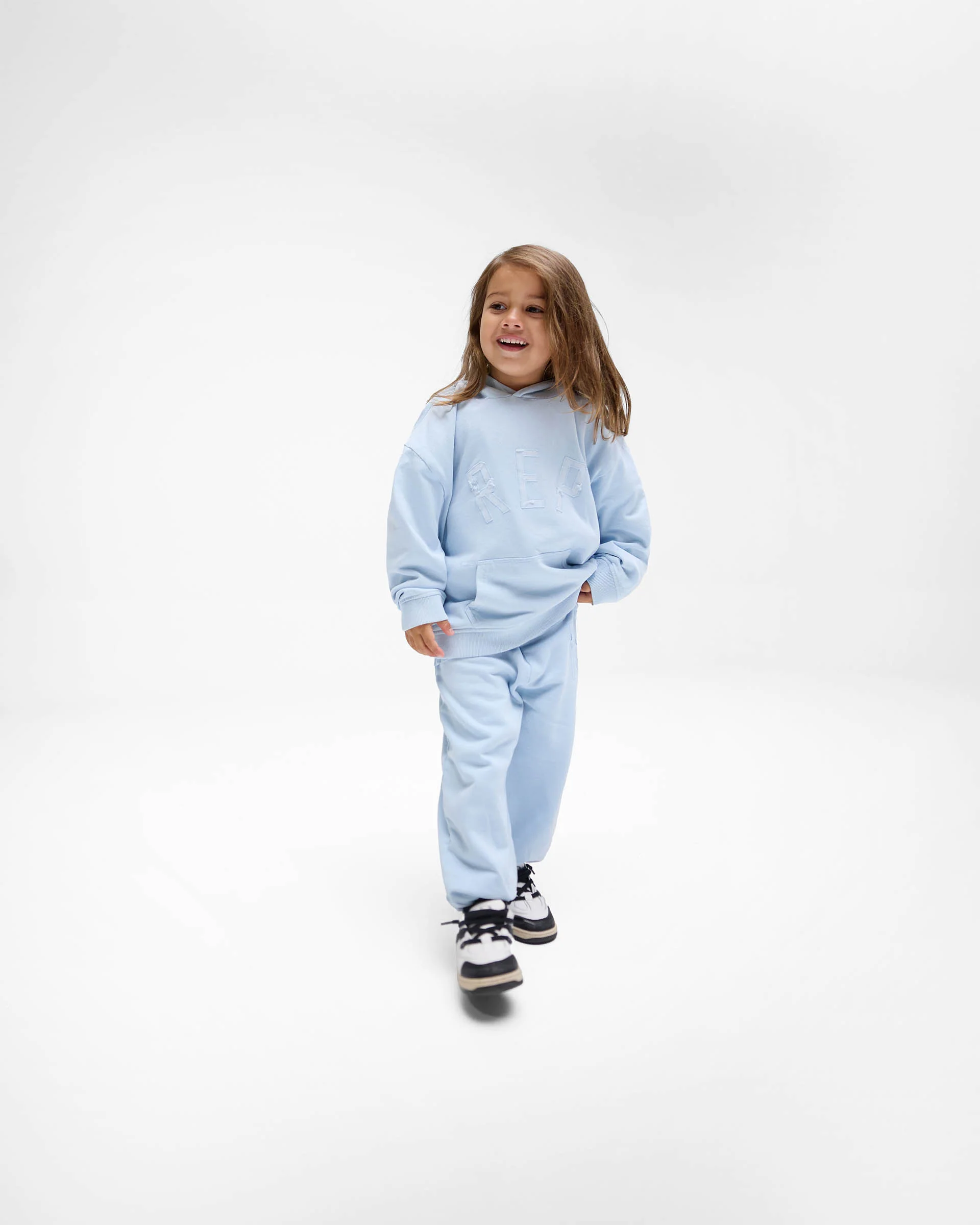 Mini Rep Applique Hoodie - Powder Blue - Image 4