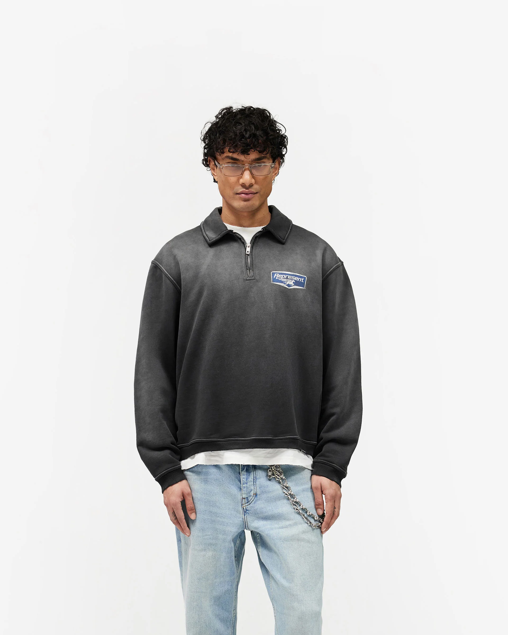 Nothing Faster Quarter Zip Sweatshirt - Stained Black - Image 3