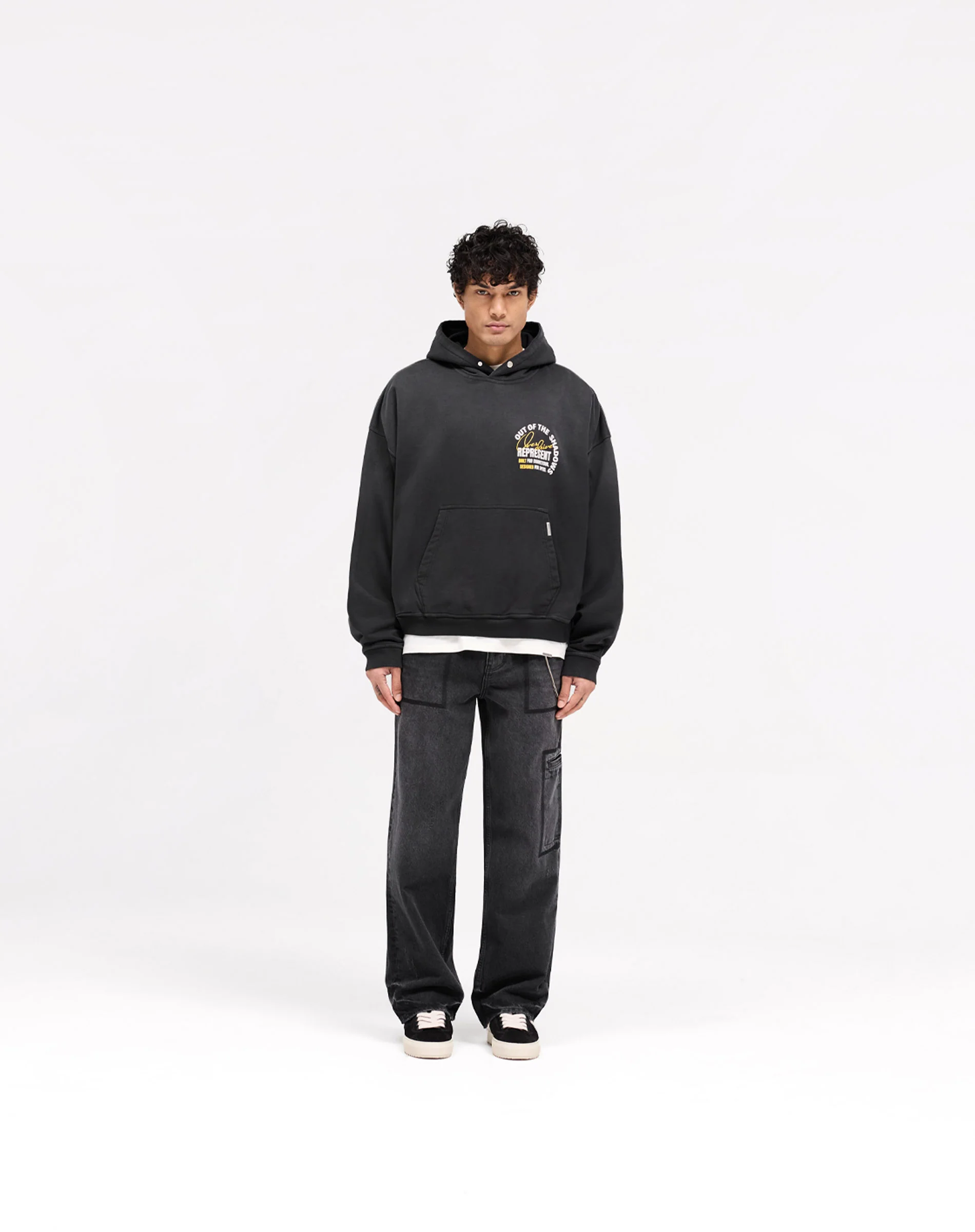Out Of The Shadows Hoodie - Stained Black - Image 6