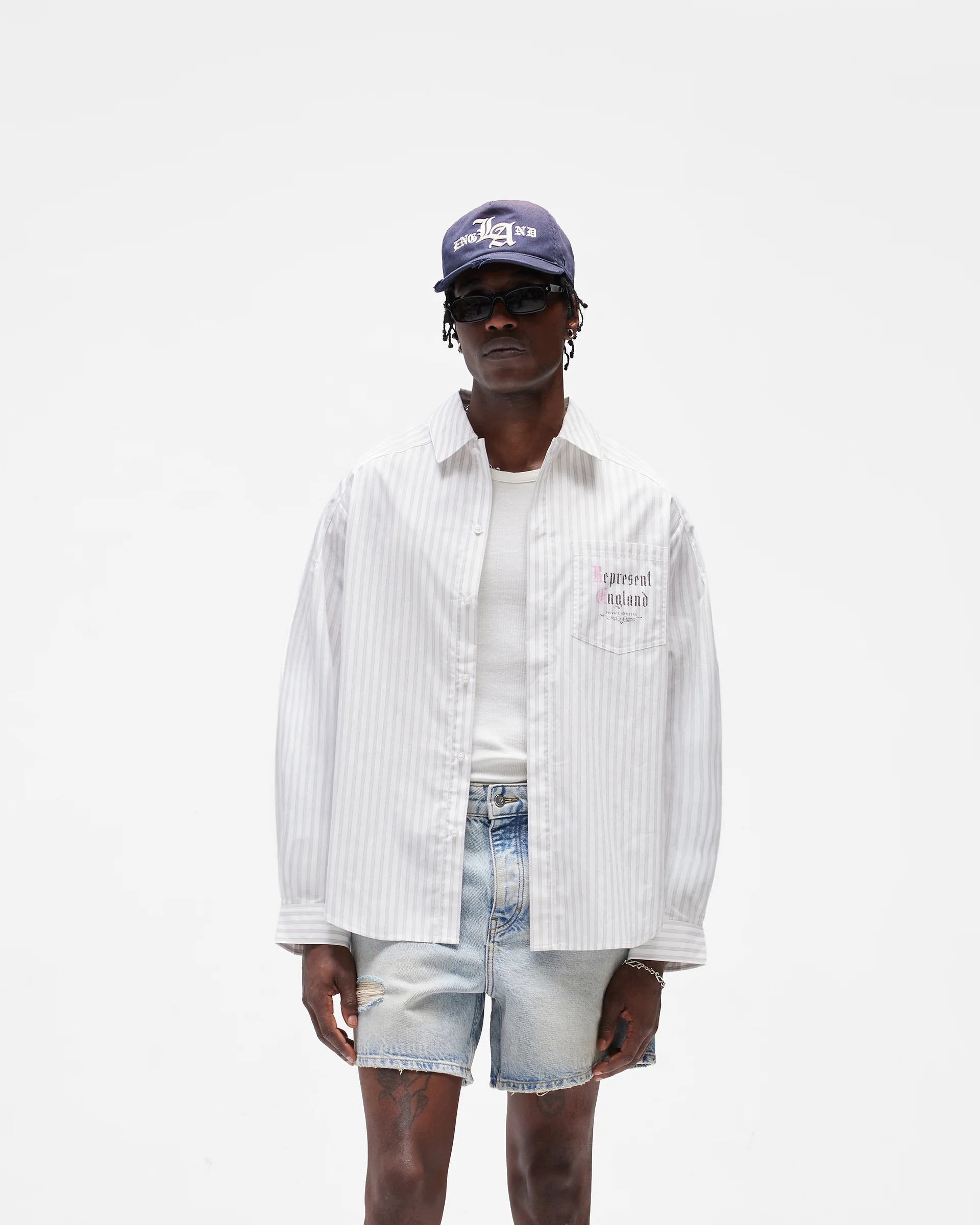 Pinstripe Shirt - Flat White - Image 2