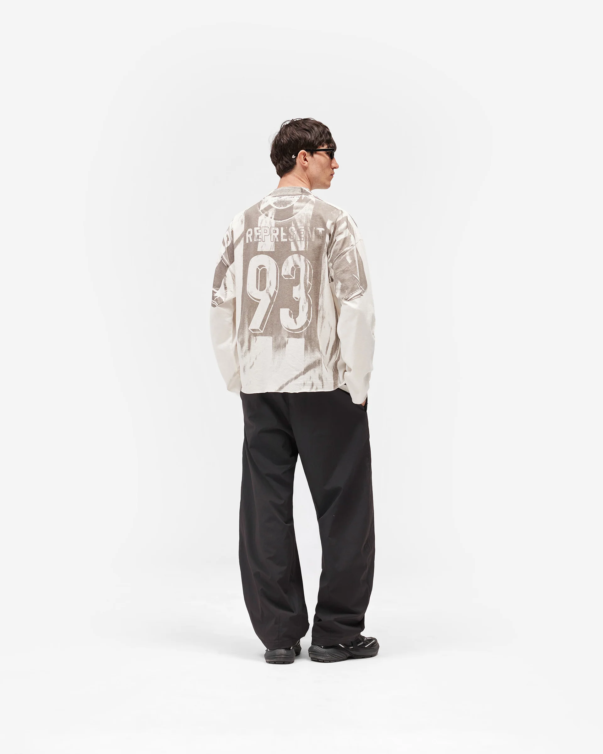 Printed Long Sleeve T-Shirt - Flat White - Image 10
