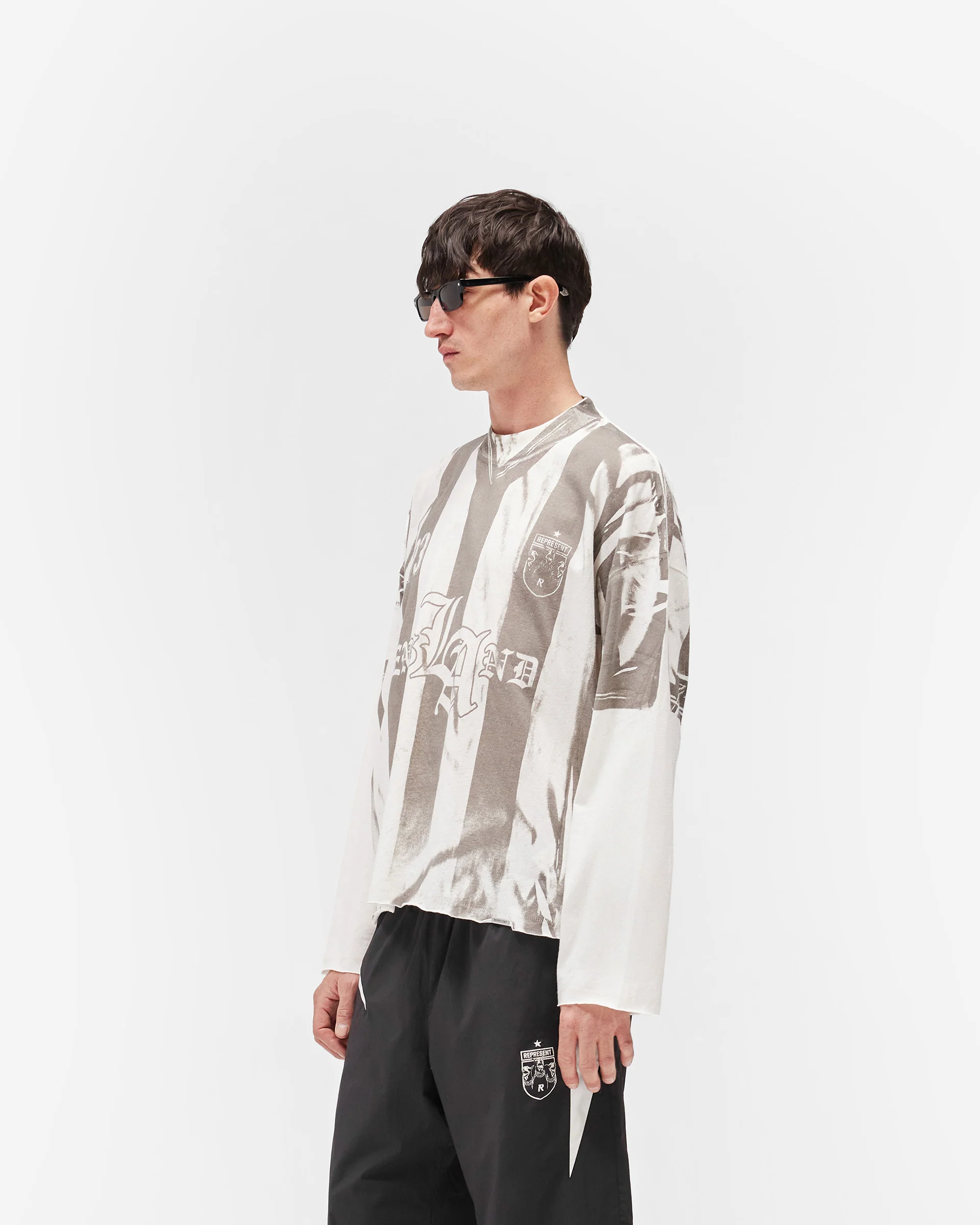 Printed Long Sleeve T-Shirt - Flat White - Image 4