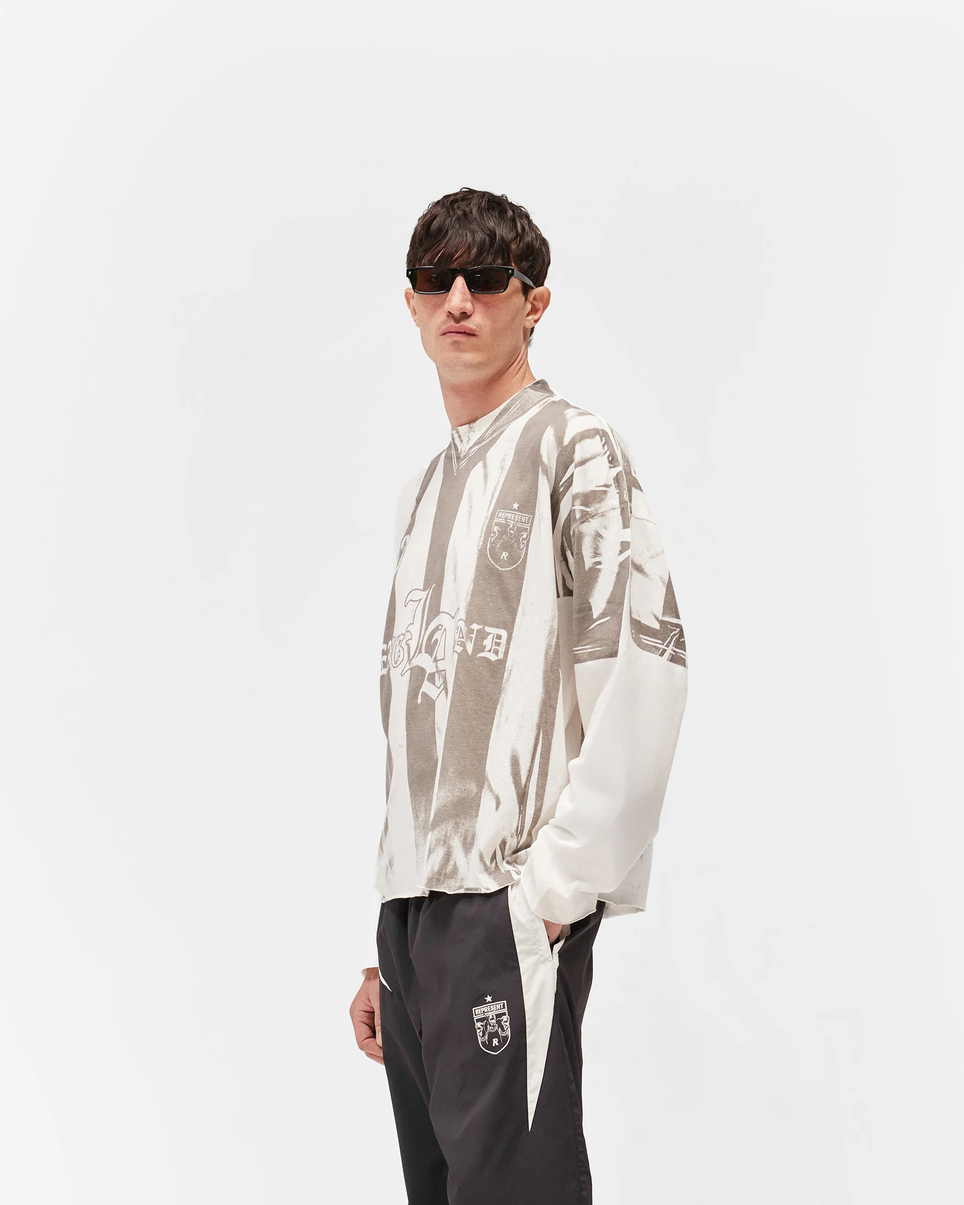Printed Long Sleeve T-Shirt - Flat White - Image 5