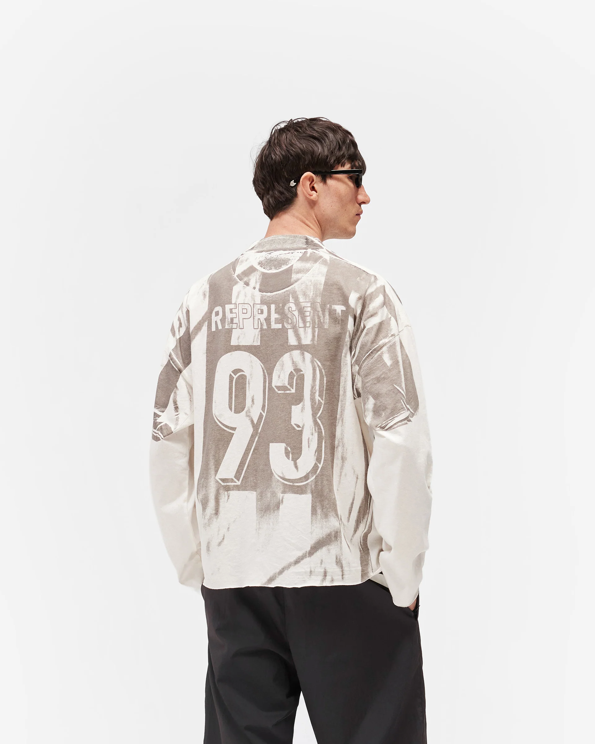 Printed Long Sleeve T-Shirt - Flat White - Image 6