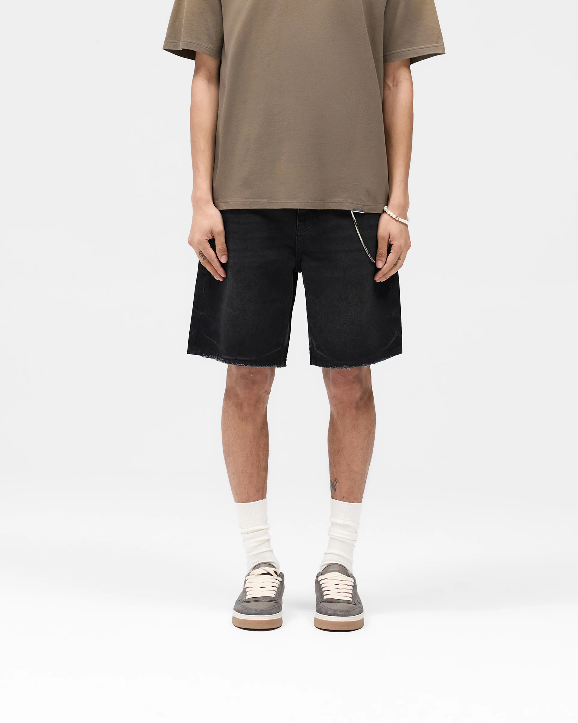 R10T Tailored Denim Shorts - Black - Image 3