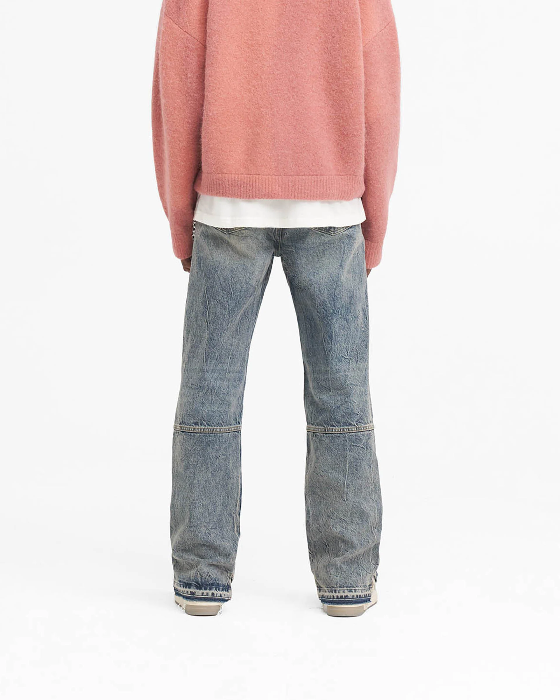 R2 Stepped Hem Denim - Mid Blue - Image 4