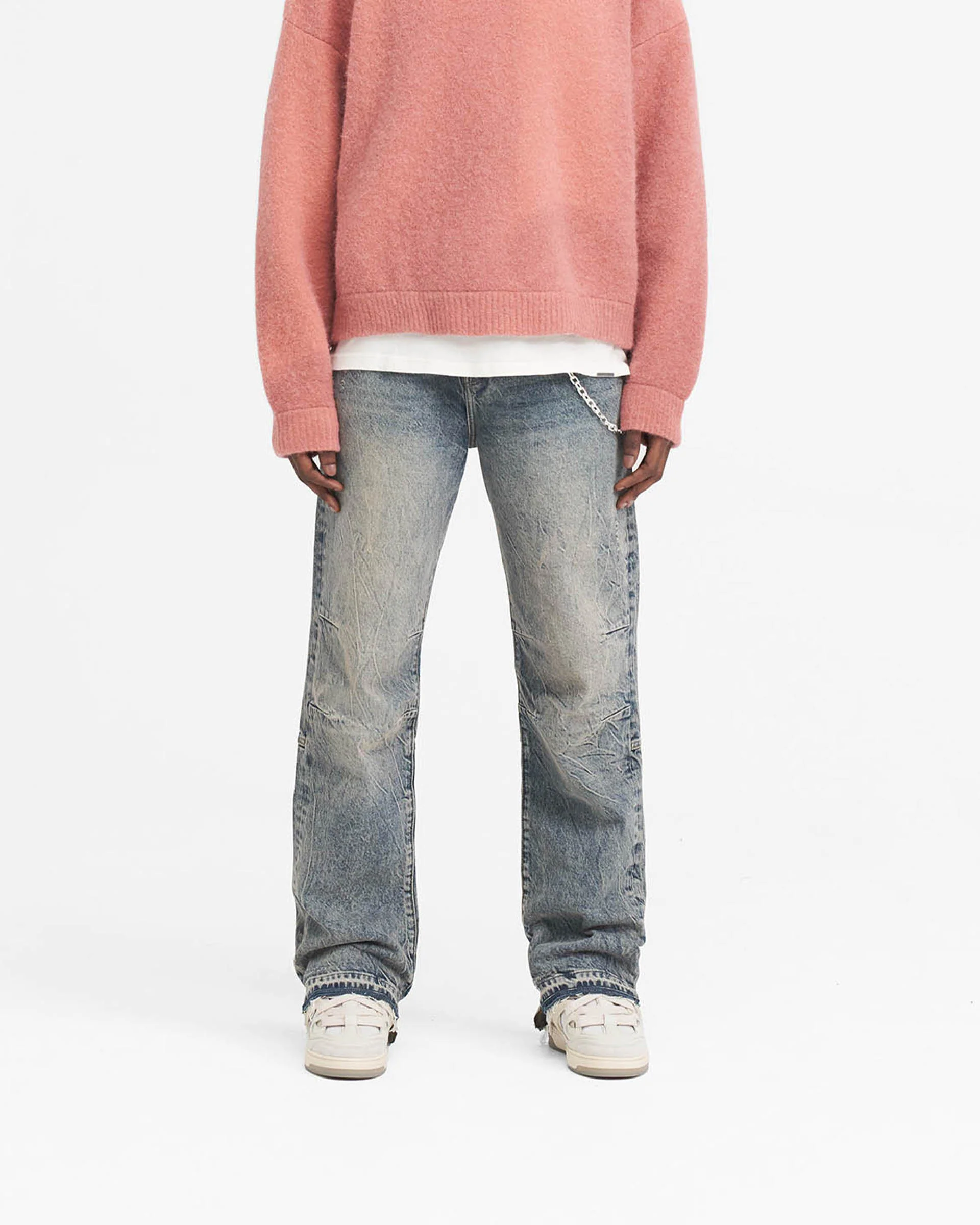 R2 Stepped Hem Denim - Mid Blue - Image 5
