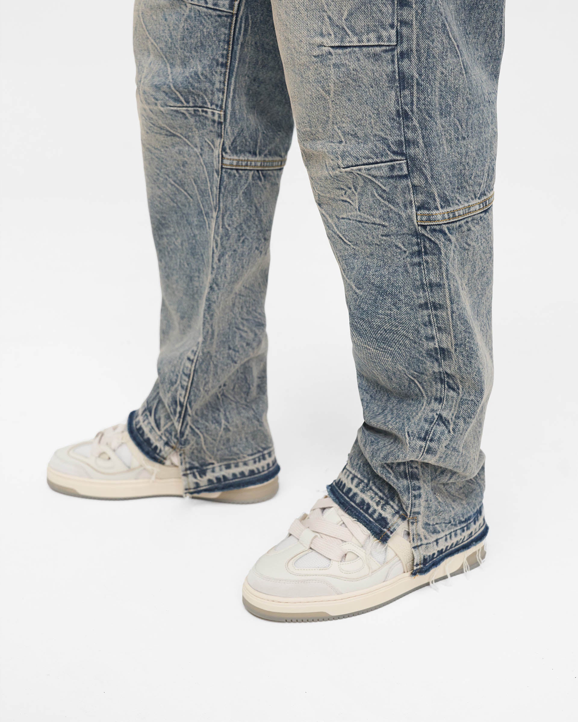 R2 Stepped Hem Denim - Mid Blue - Image 6