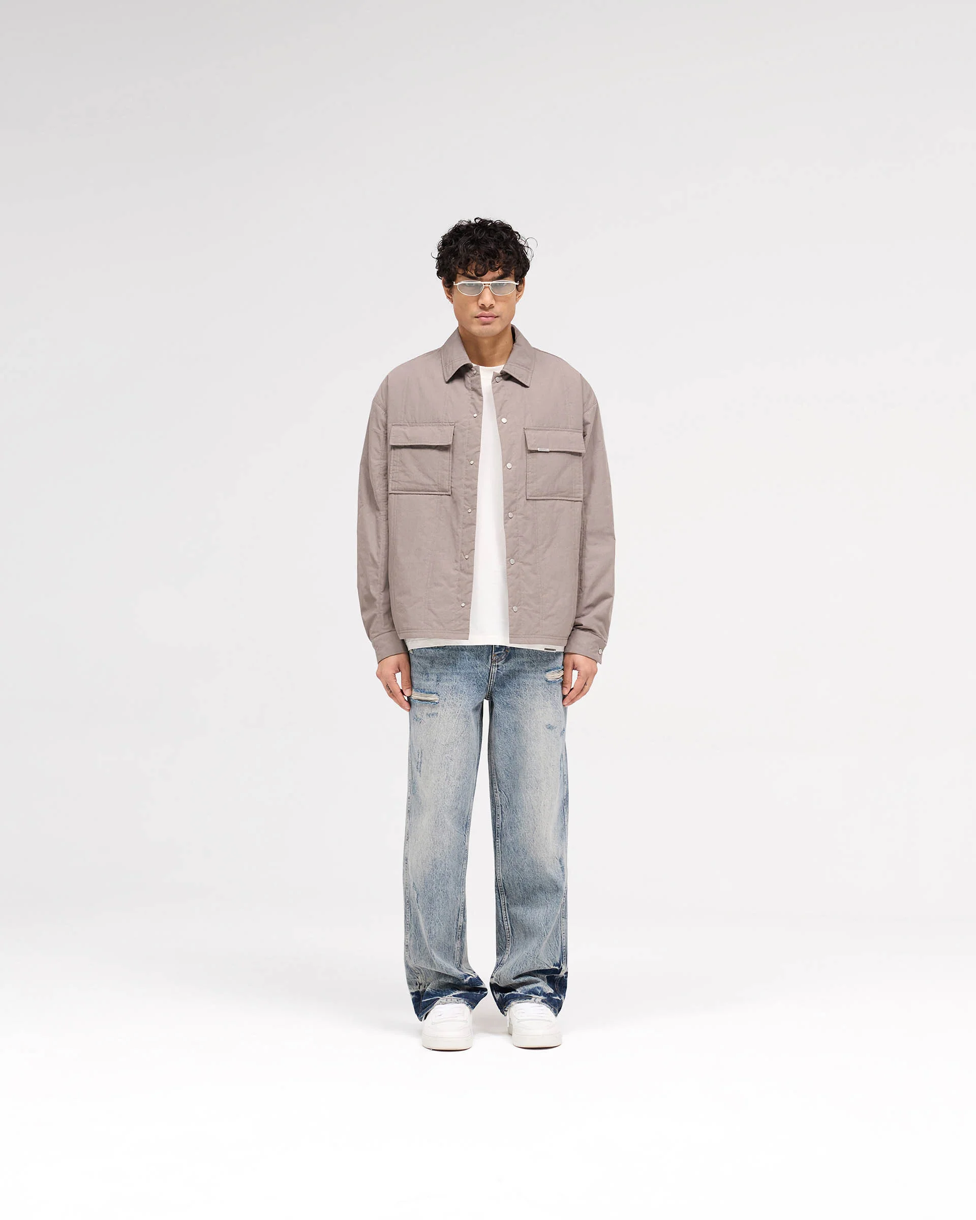 R3 Distressed Baggy Denim - Blue Cream - Image 5