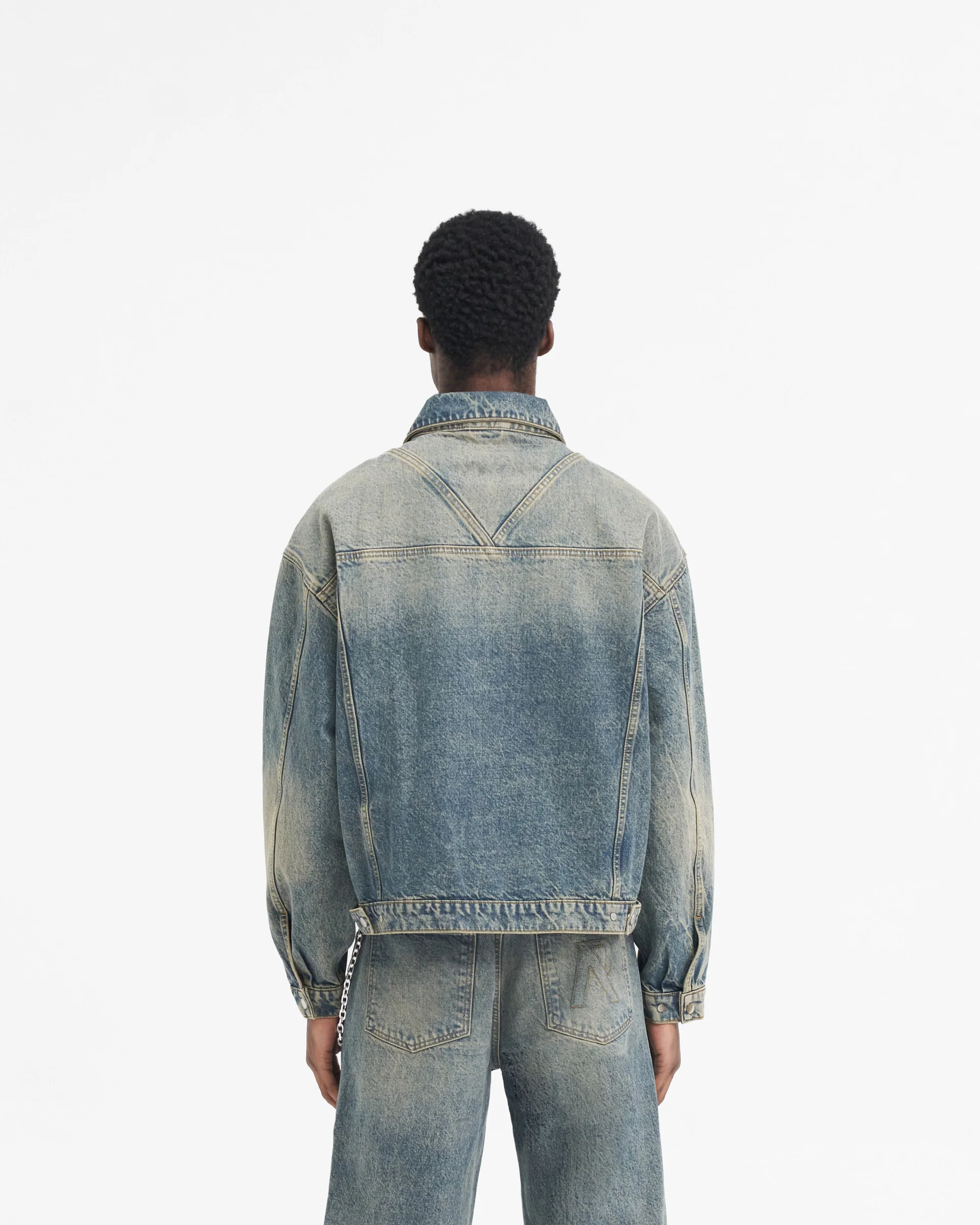 R4 Denim Jacket - Blue Cream - Image 4
