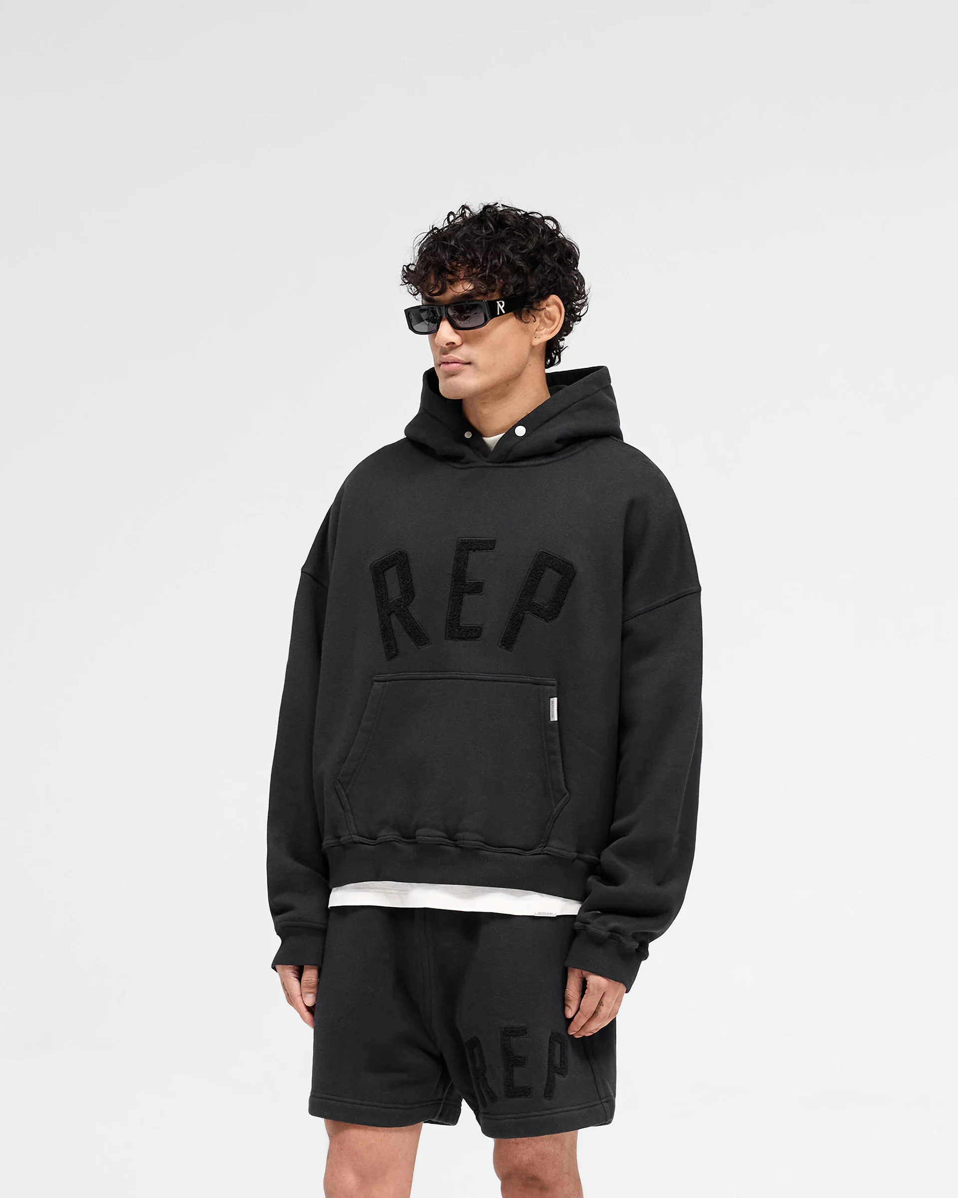 Rep Applique Hoodie - Off Black - Image 2