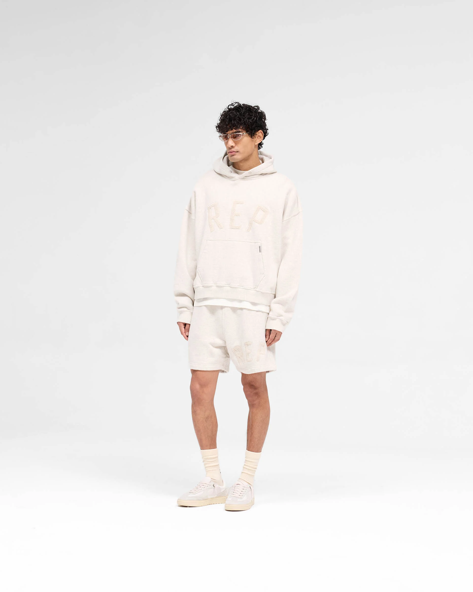 Rep Applique Shorts - Cream Marl - Image 6