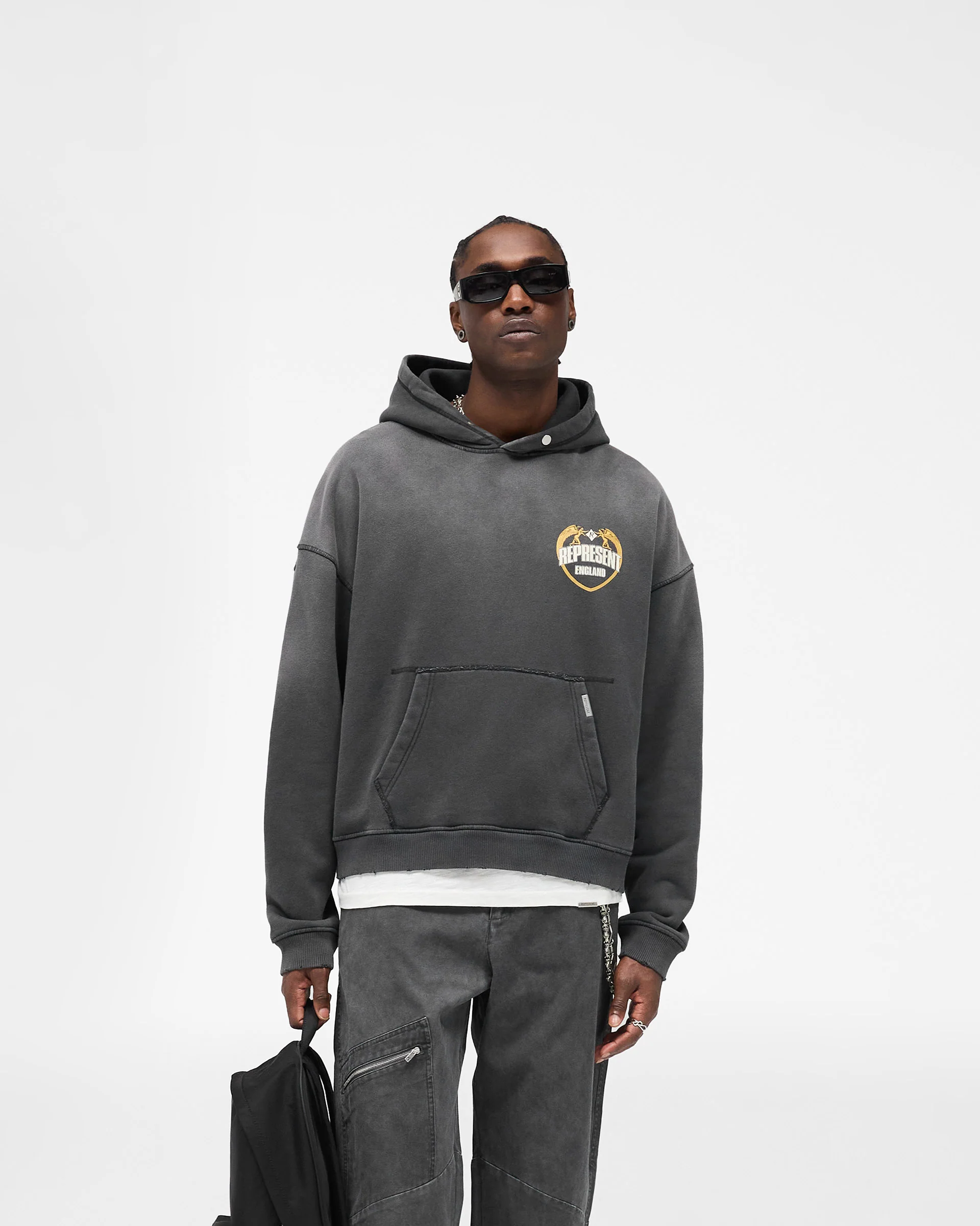 Represent Angel Border Hoodie - Stained Black - Image 3