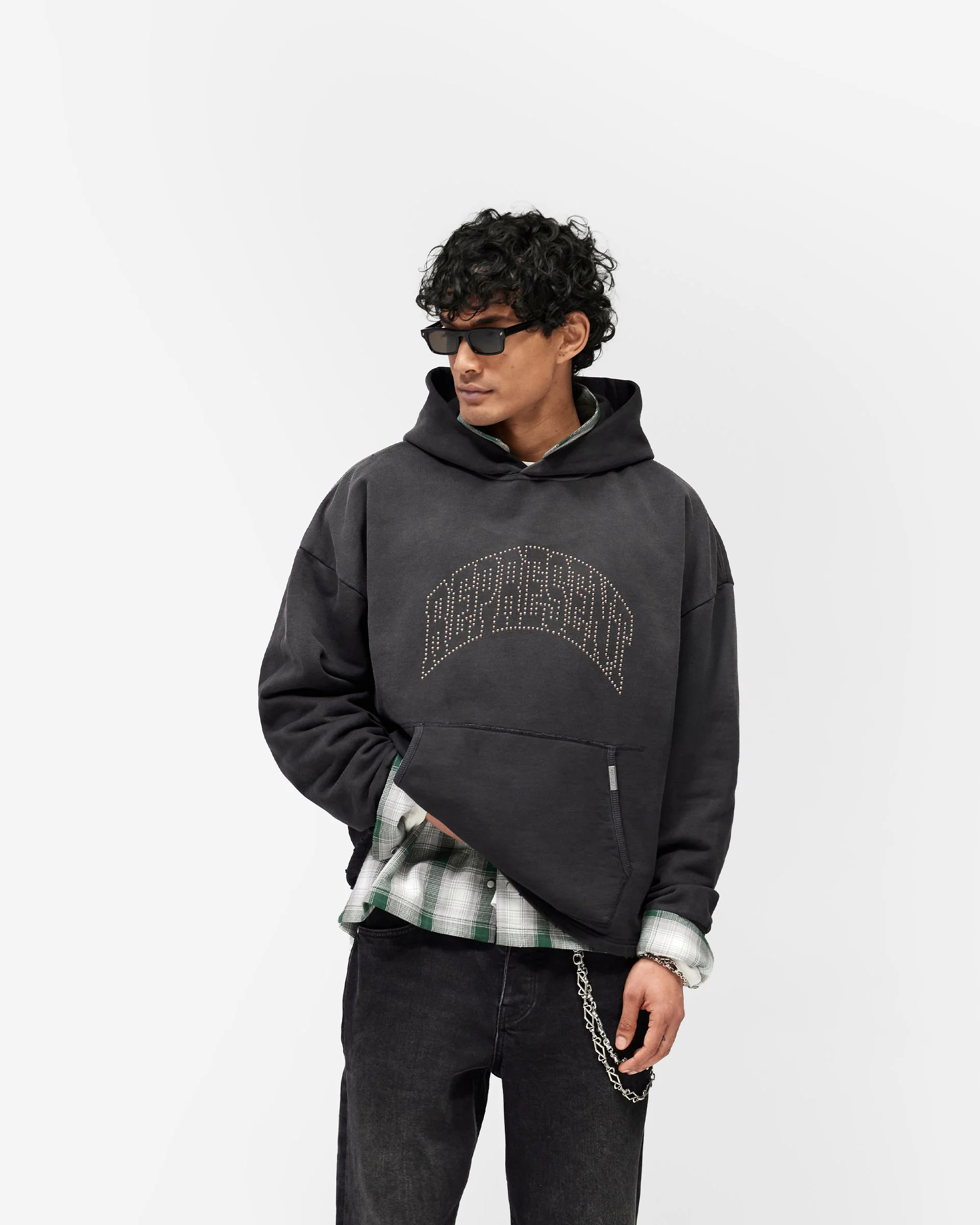 Represent Embellished Hoodie - Stained Black - Image 2