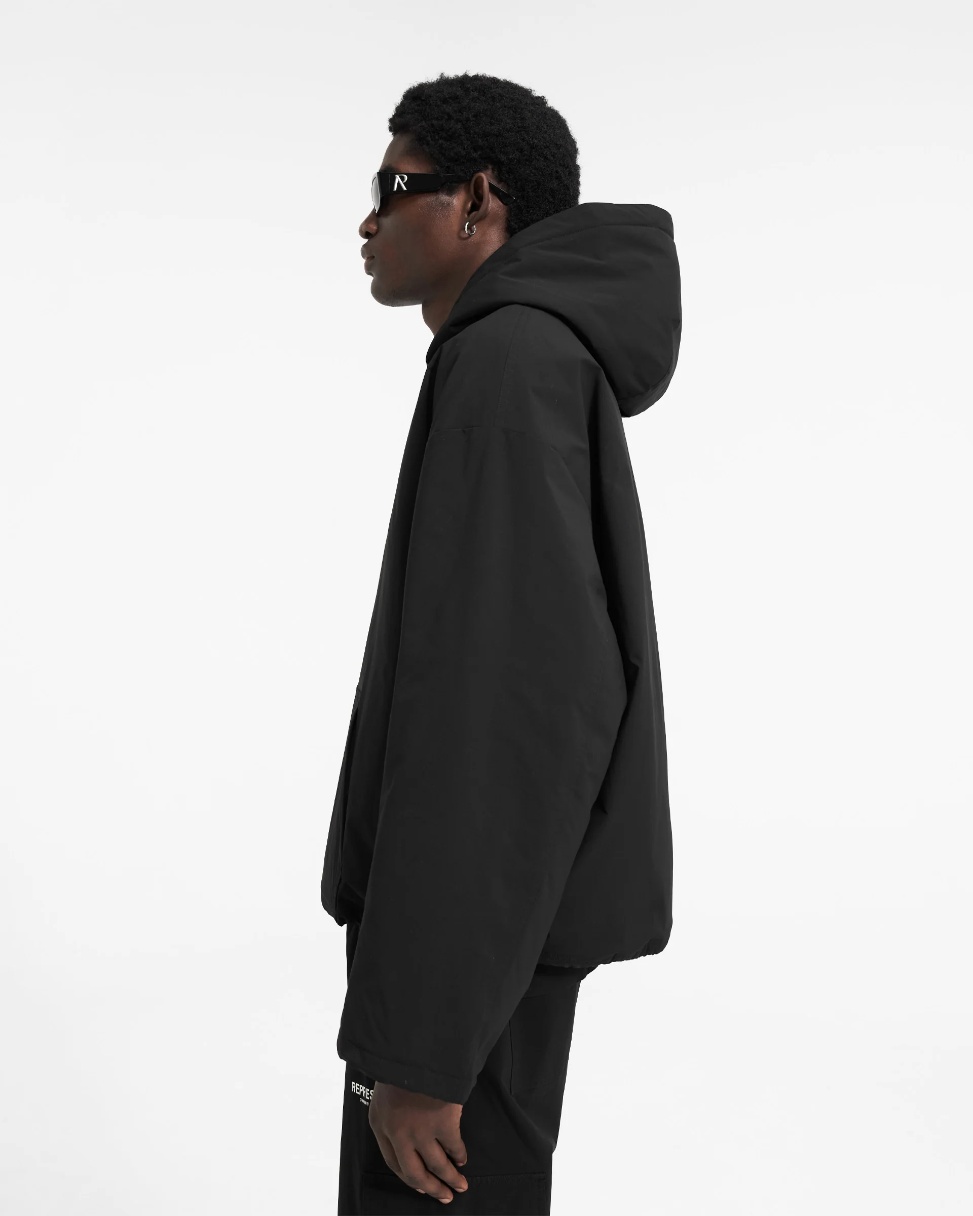 Represent Owners Club Hooded Pullover Jacket - Black - Image 4