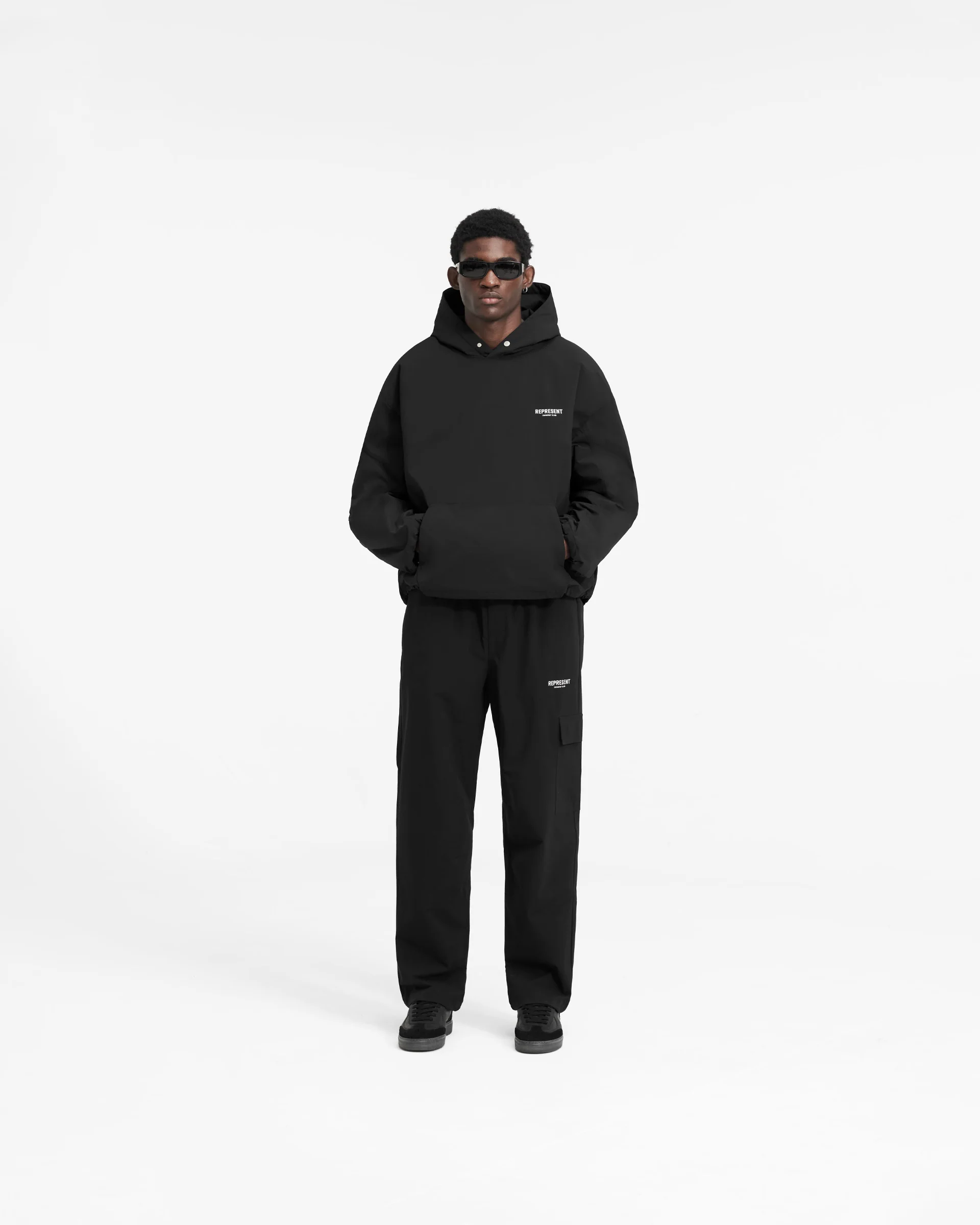 Represent Owners Club Hooded Pullover Jacket - Black - Image 7