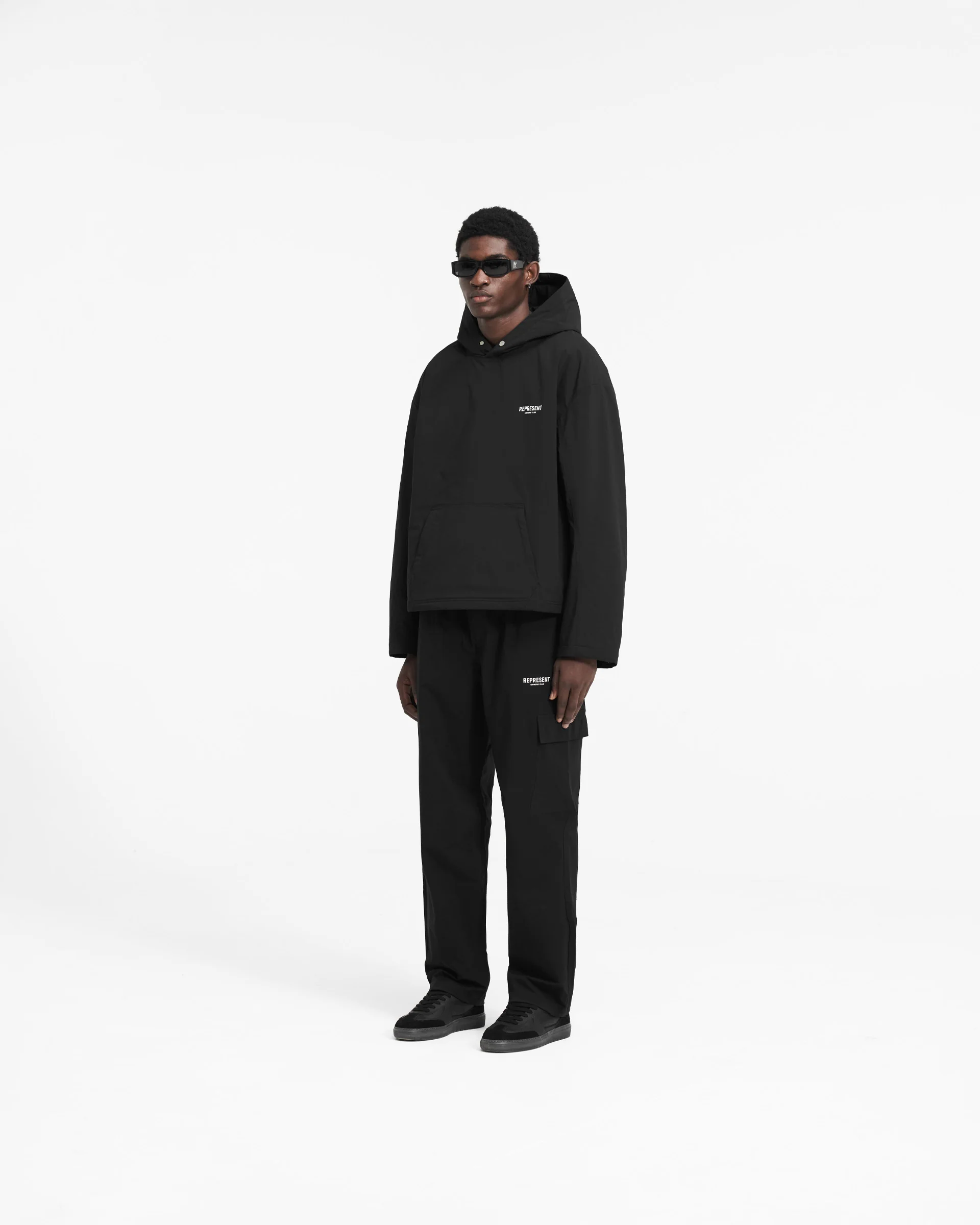 Represent Owners Club Hooded Pullover Jacket - Black - Image 8