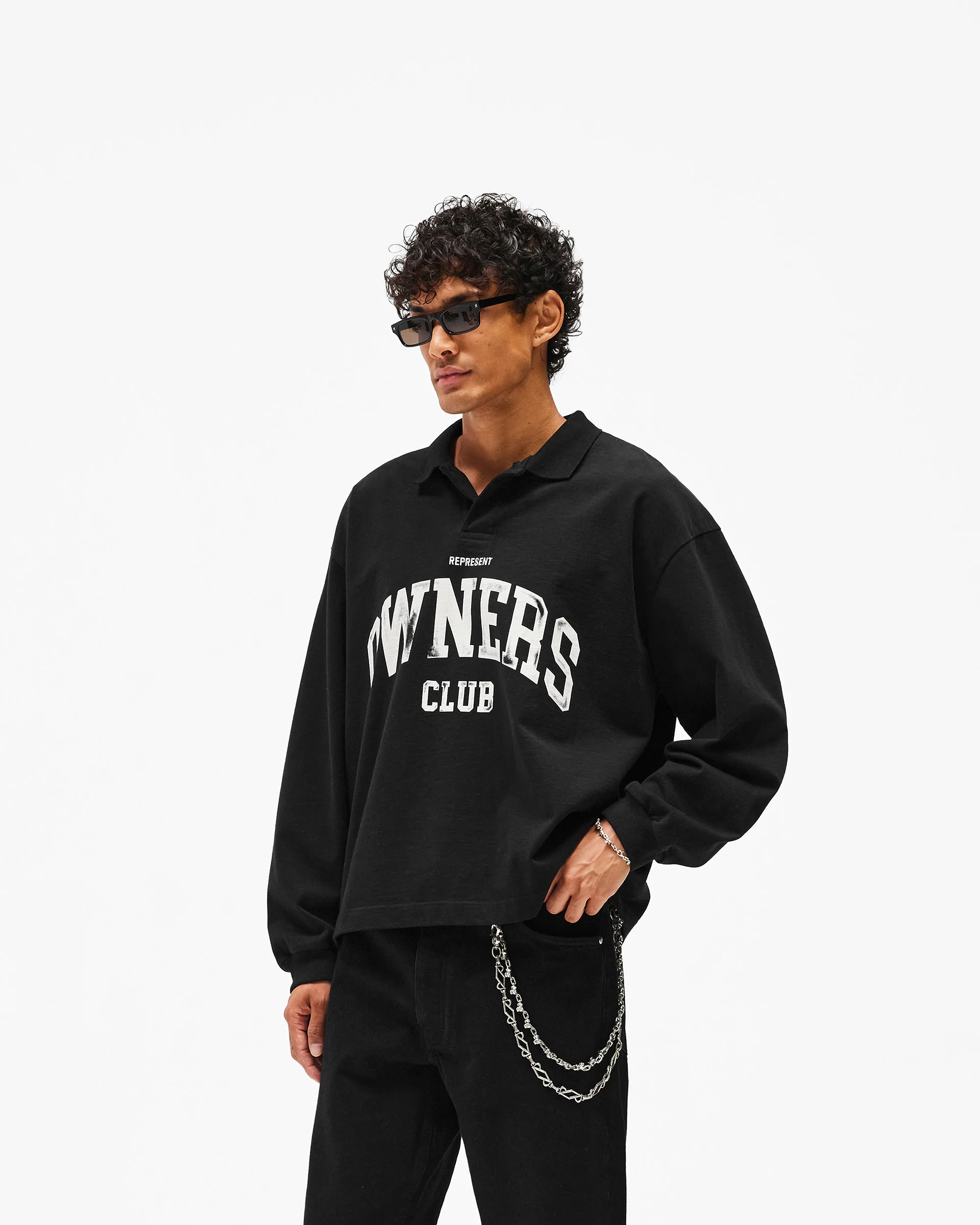 Represent Owners Club Rugby Polo - Jet Black - Image 2