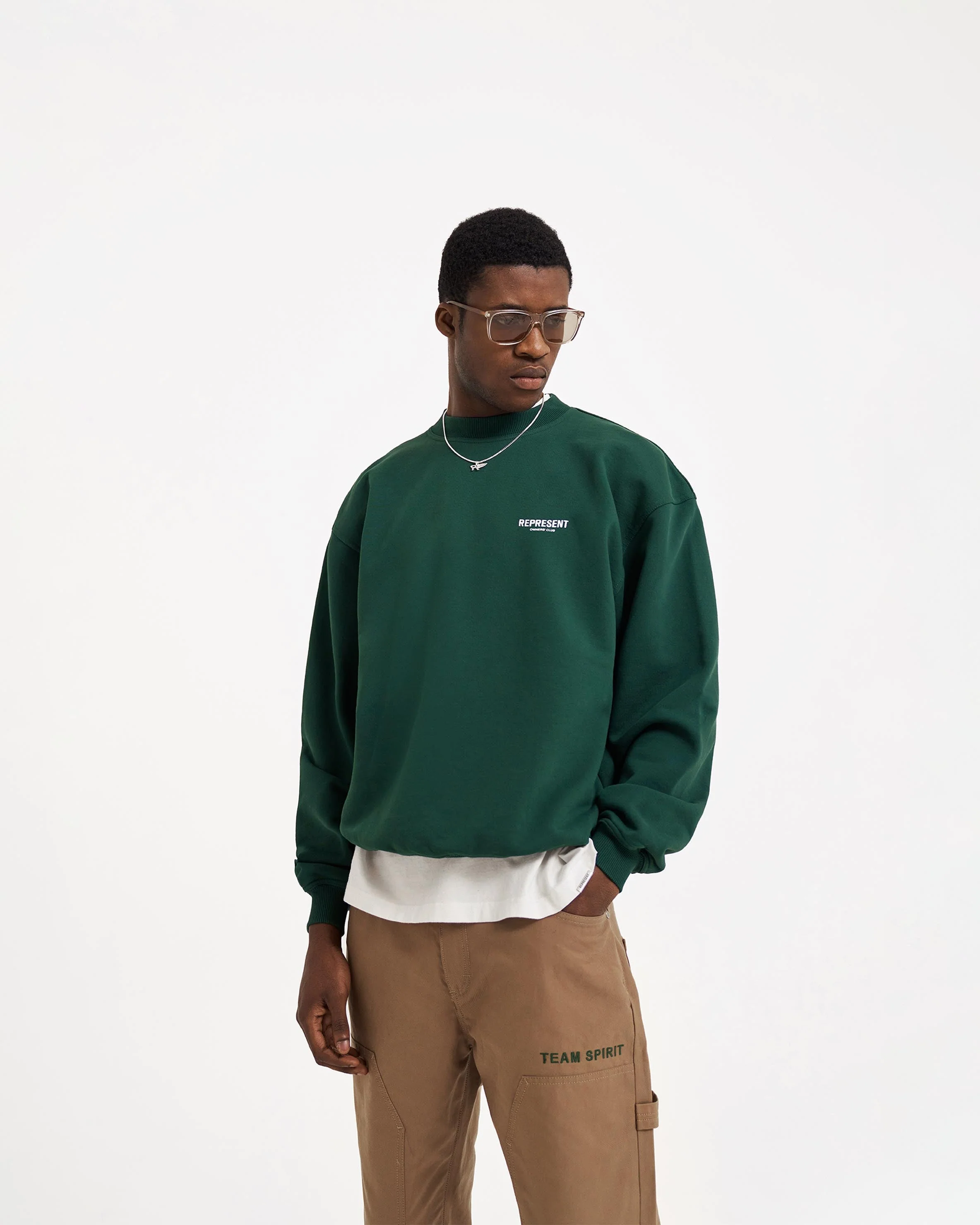 Represent Owners Club Sweater - Racing Green - Image 3