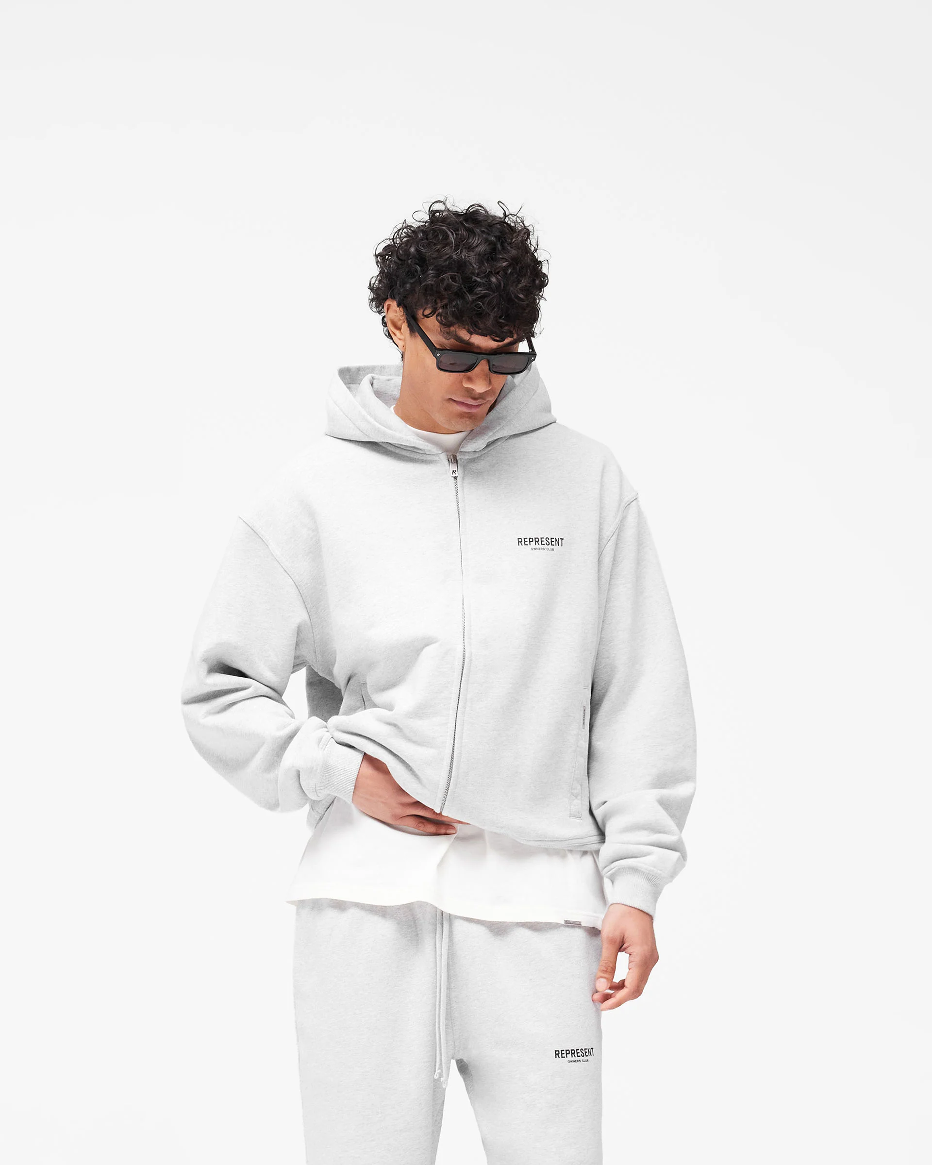 Represent Owners Club Zip Hoodie - Ash Grey - Image 5