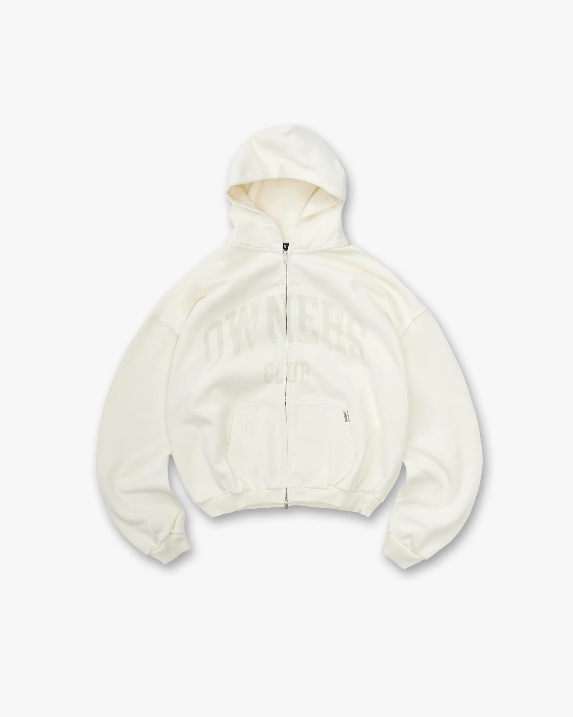 Represent Owners Club Zip Through Hoodie - Chalk