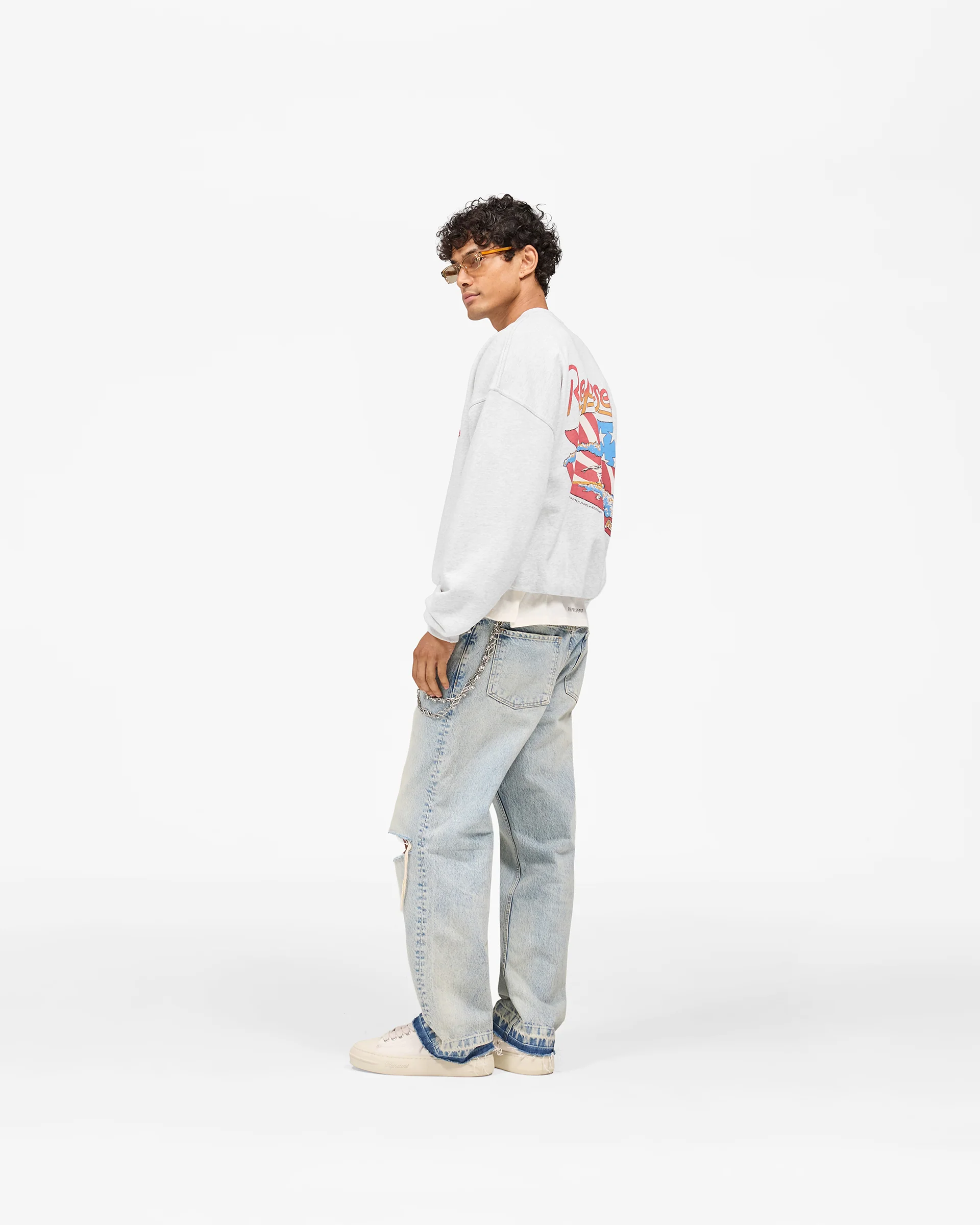 Represent x Beach Boys Americas Band Sweater - Ice Grey Marl - Image 9