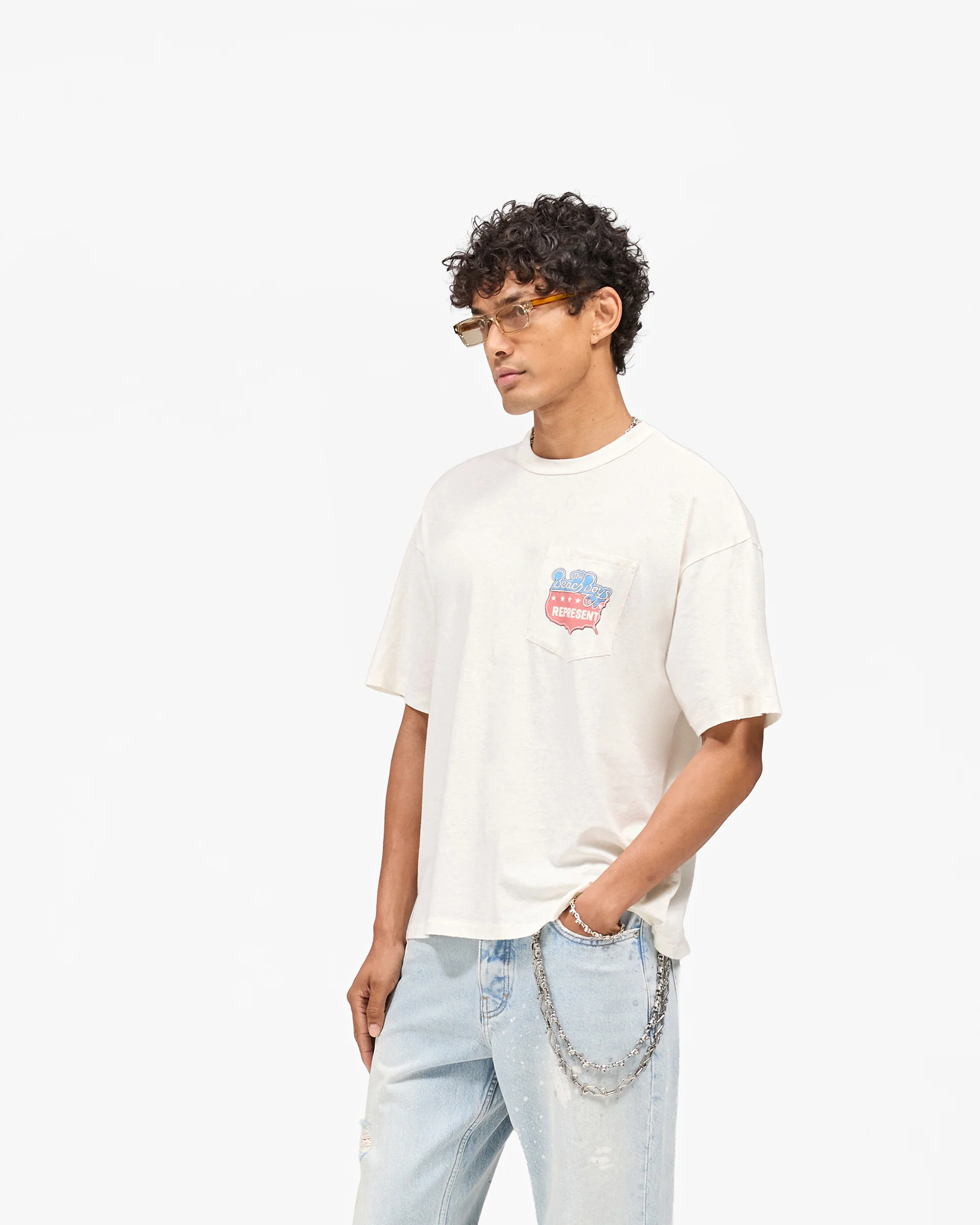 Represent x Beach Boys Americas Band T-Shirt - Flat White - Image 4