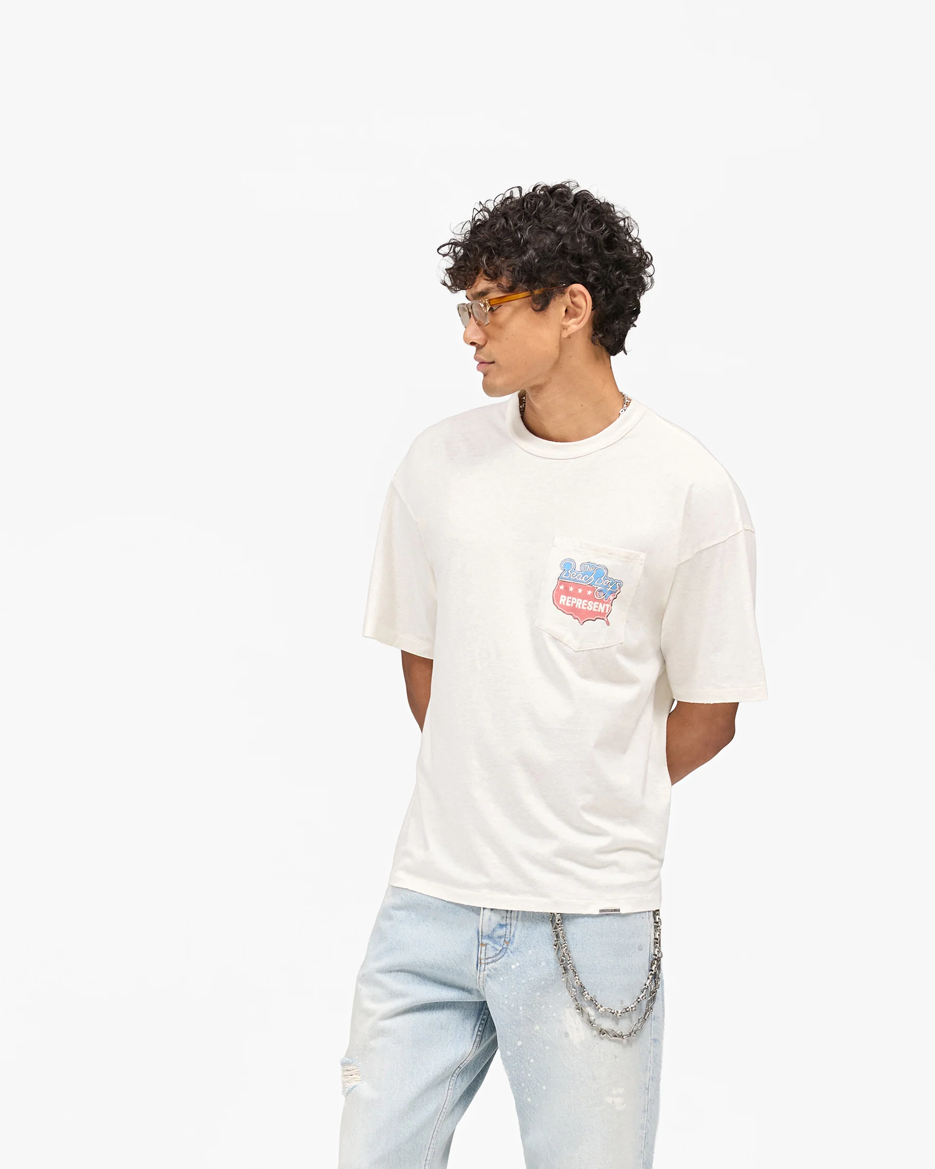 Represent x Beach Boys Americas Band T-Shirt - Flat White - Image 5