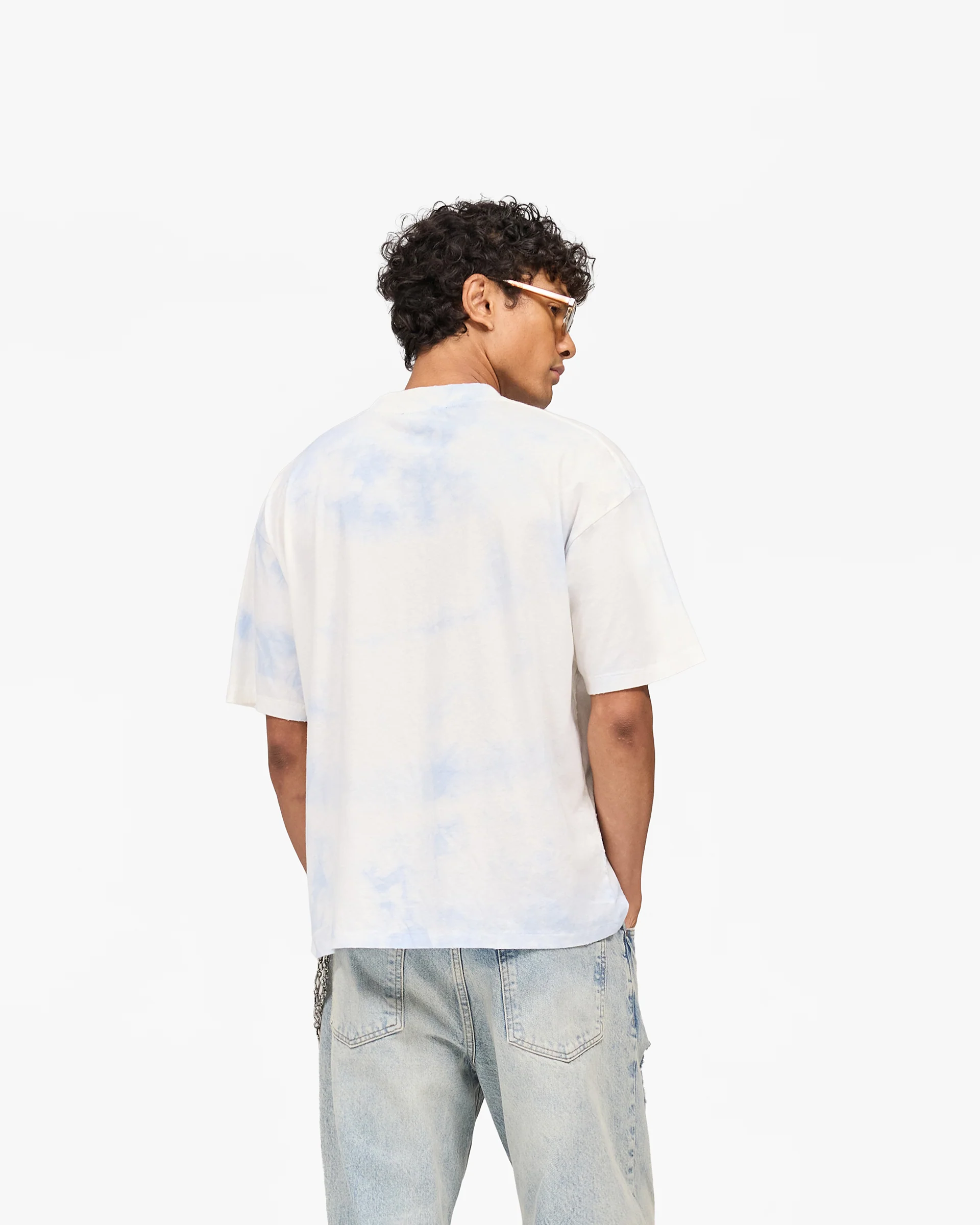 Represent x Beach Boys Script T-Shirt - Blue Tie Dye - Image 5