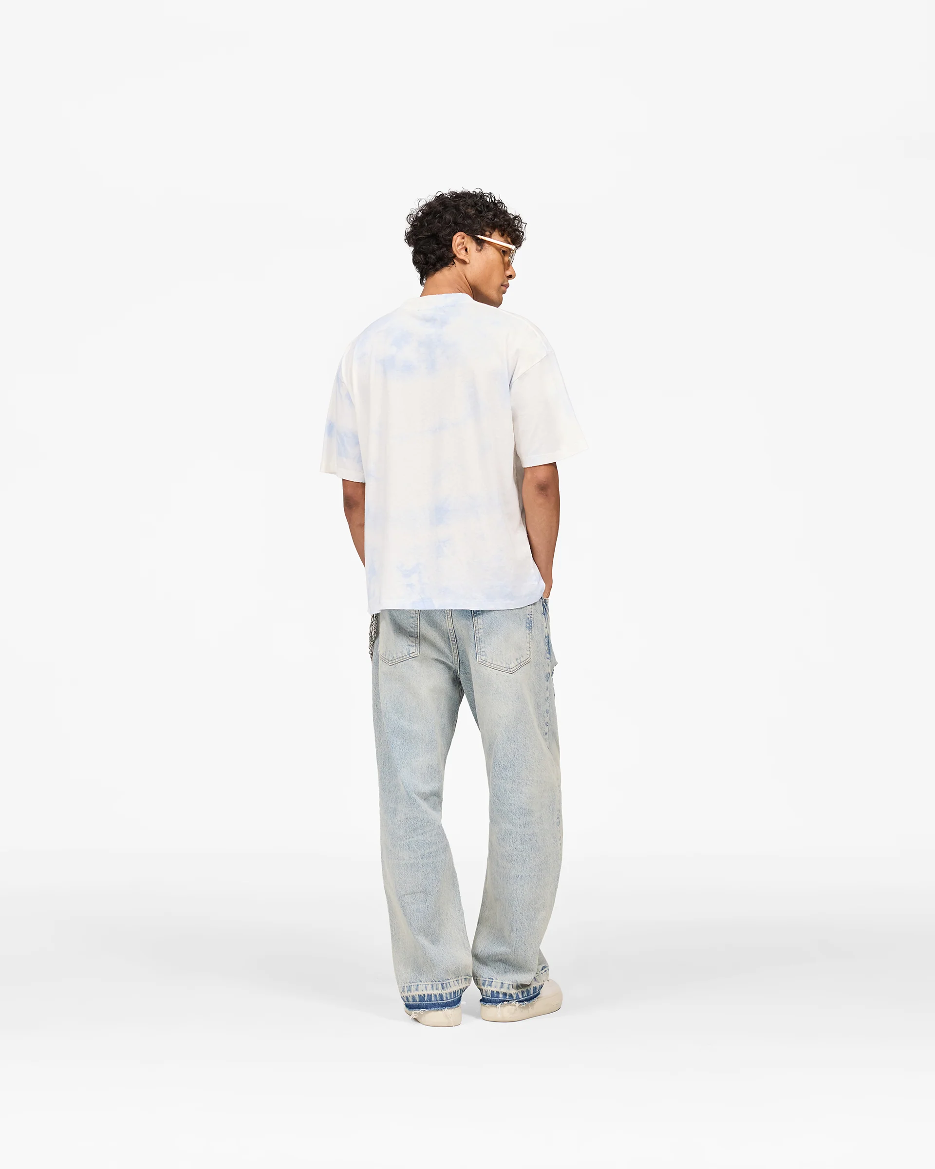 Represent x Beach Boys Script T-Shirt - Blue Tie Dye - Image 9