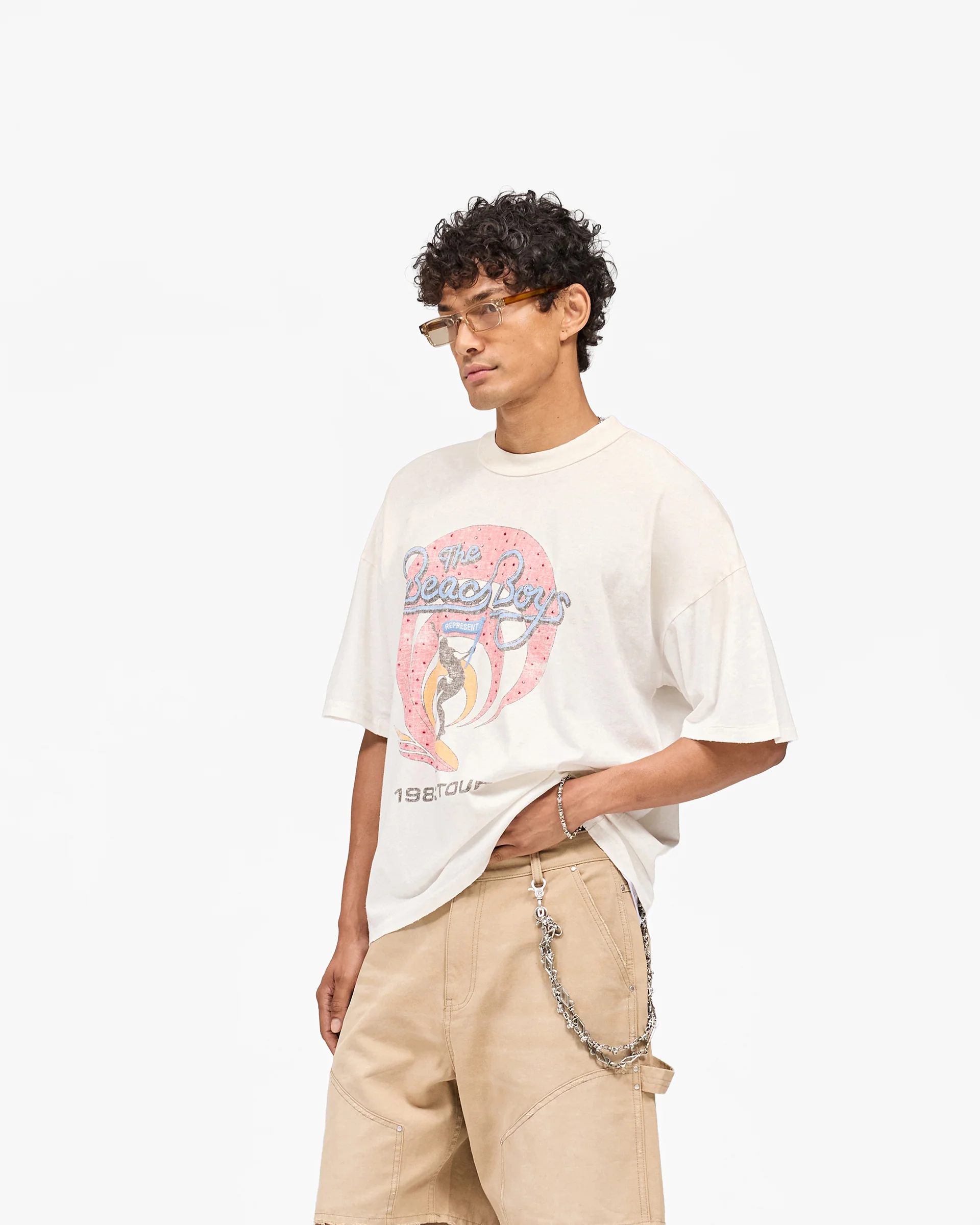Represent x Beach Boys Tour T-Shirt - Washed Ecru - Image 4