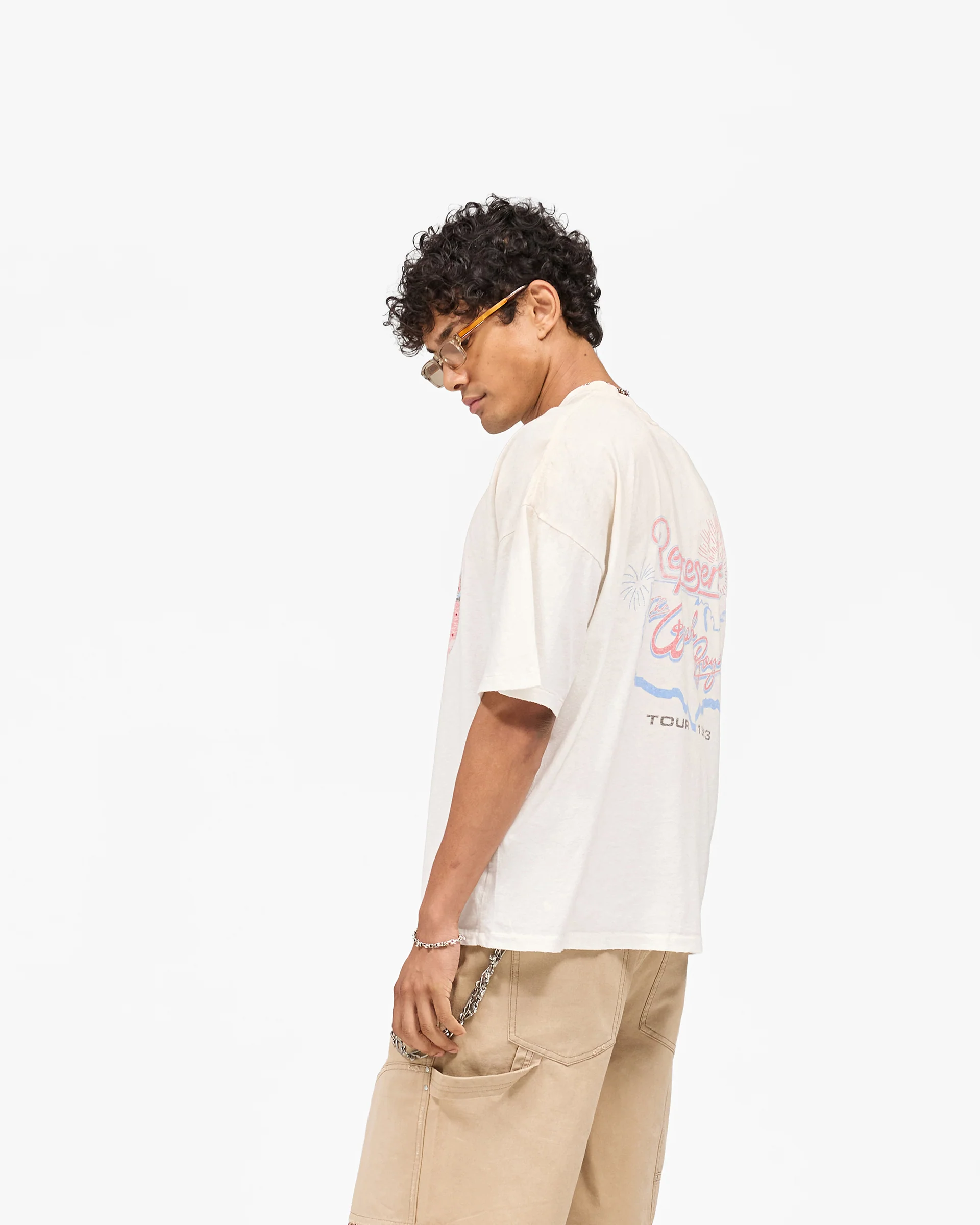 Represent x Beach Boys Tour T-Shirt - Washed Ecru - Image 5