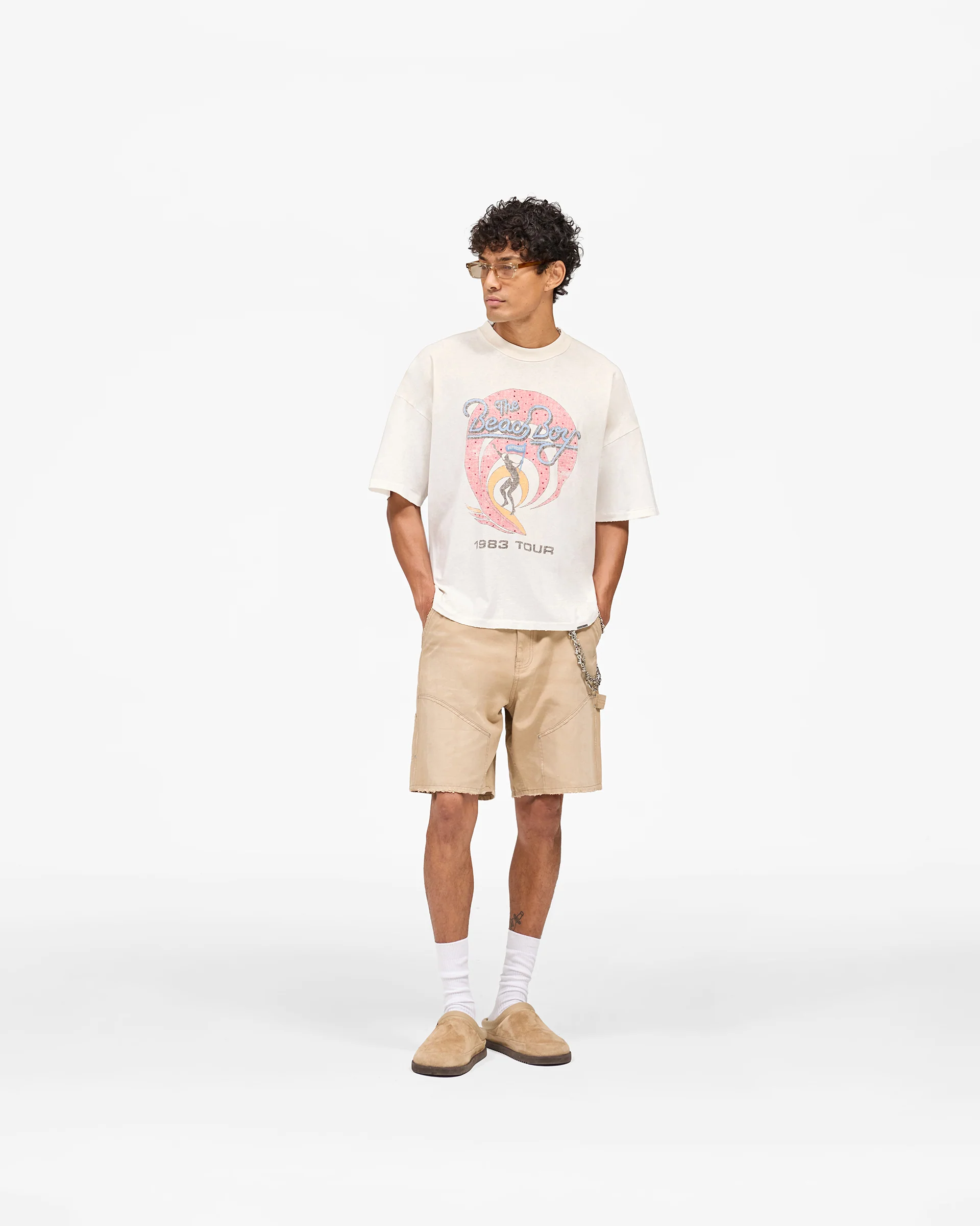 Represent x Beach Boys Tour T-Shirt - Washed Ecru - Image 7