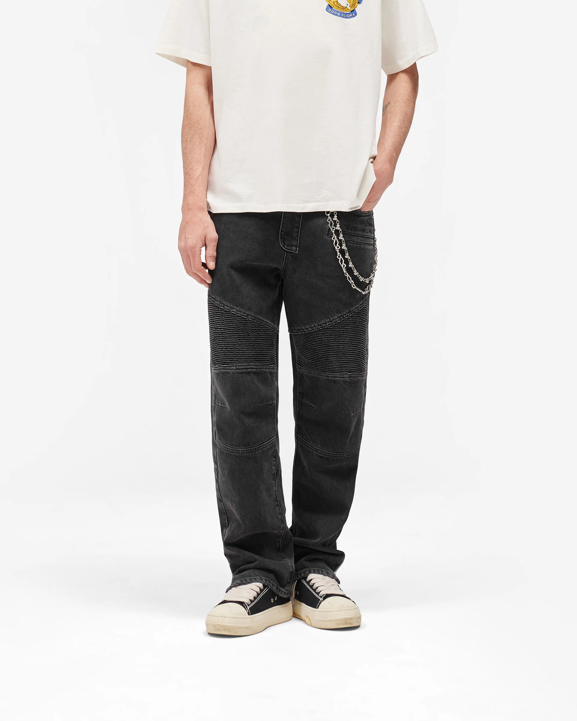 Represent X Belstaff Biker Denim - Vintage Grey - Image 3