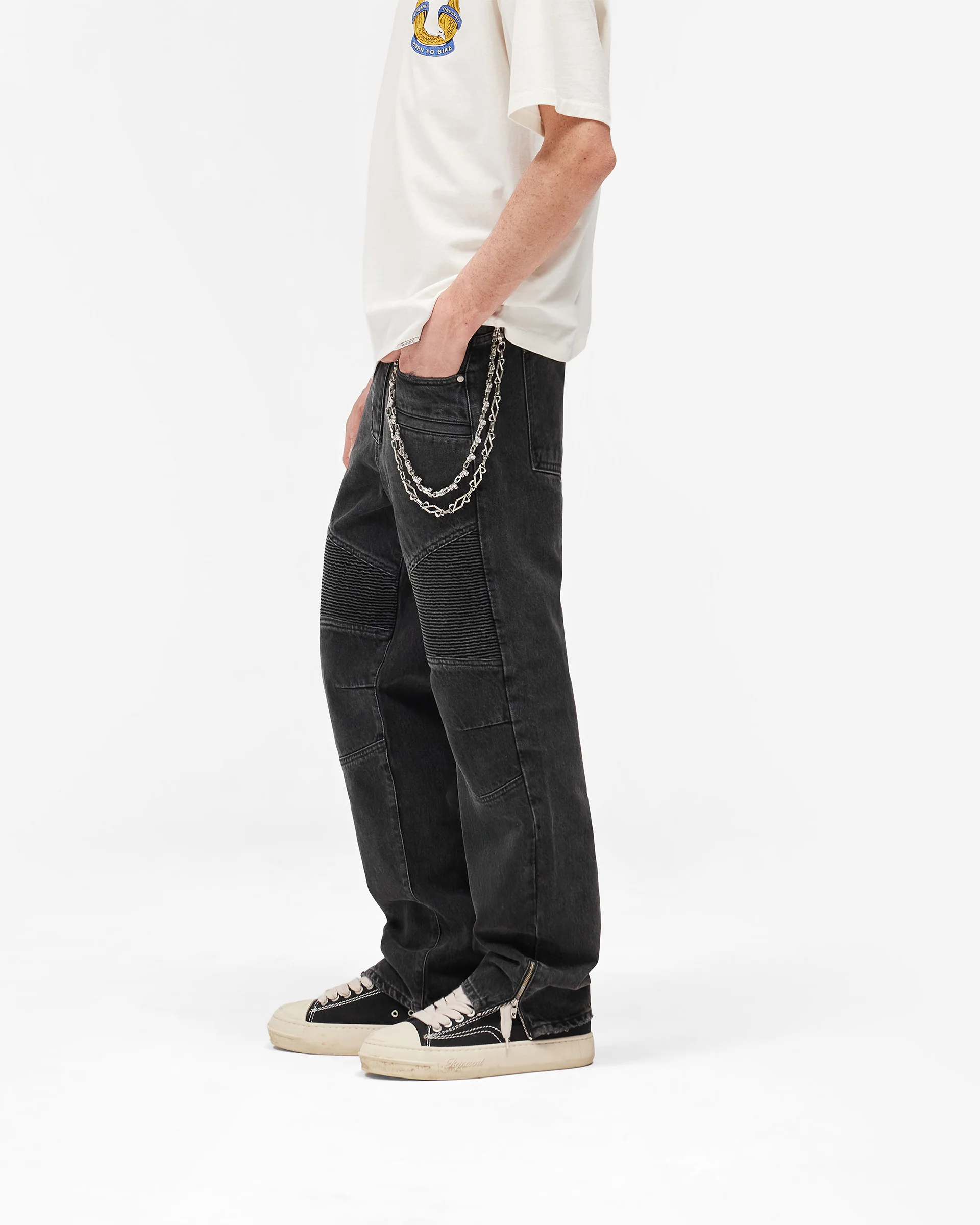 Represent X Belstaff Biker Denim - Vintage Grey - Image 4
