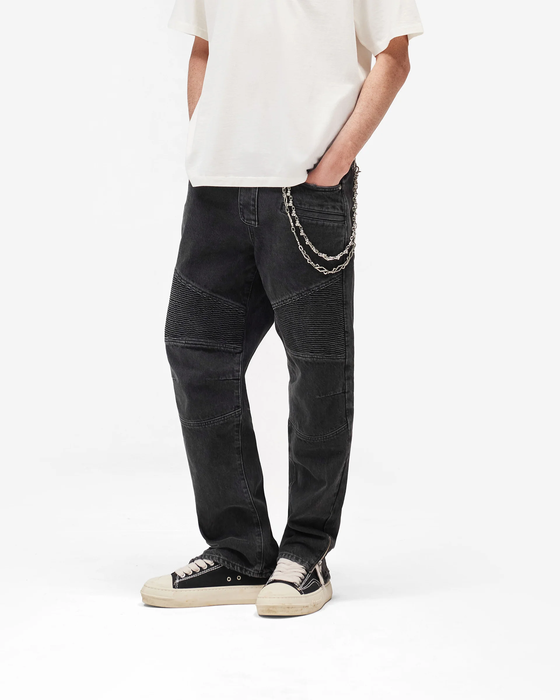 Represent X Belstaff Biker Denim - Vintage Grey - Image 5