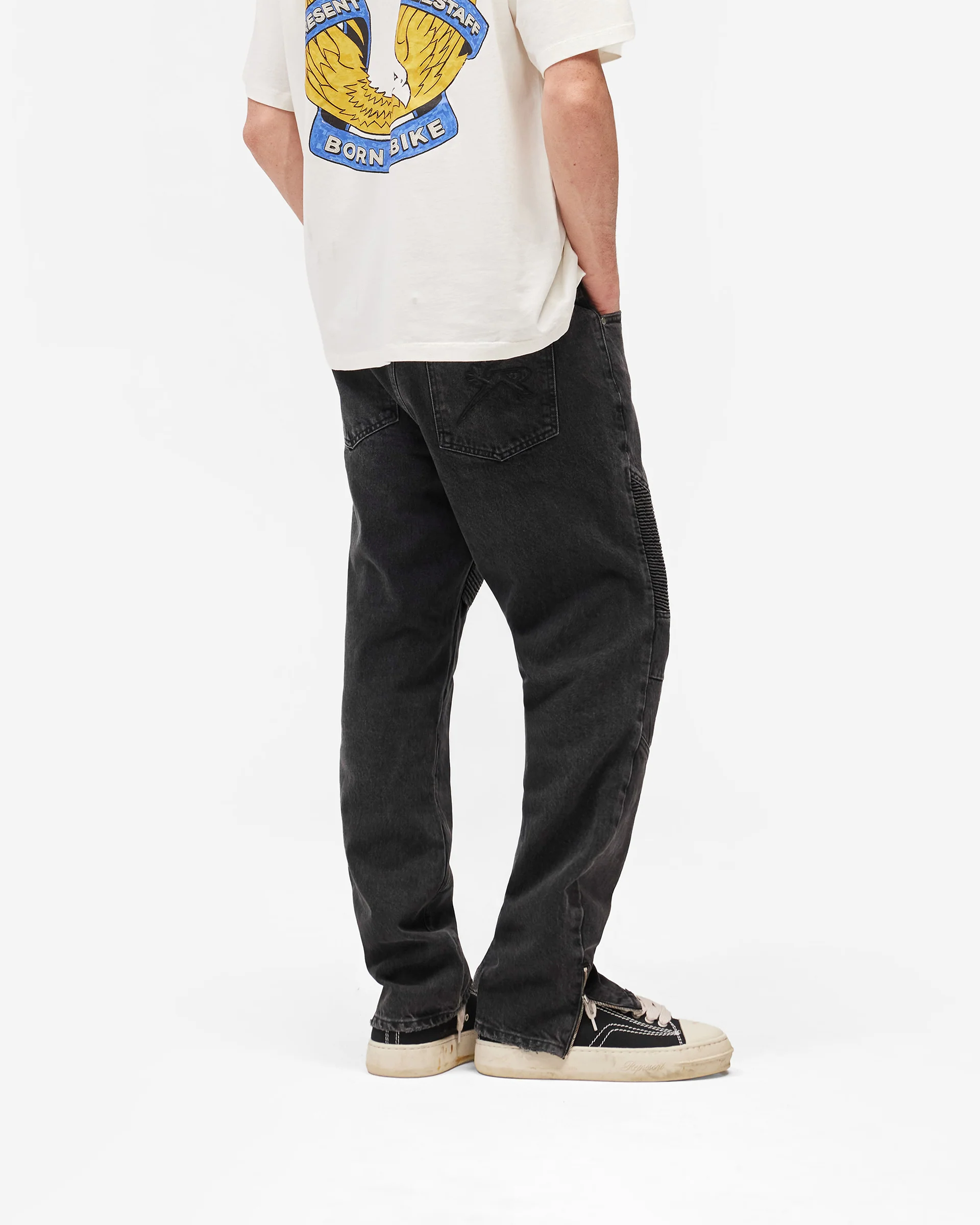 Represent X Belstaff Biker Denim - Vintage Grey - Image 6