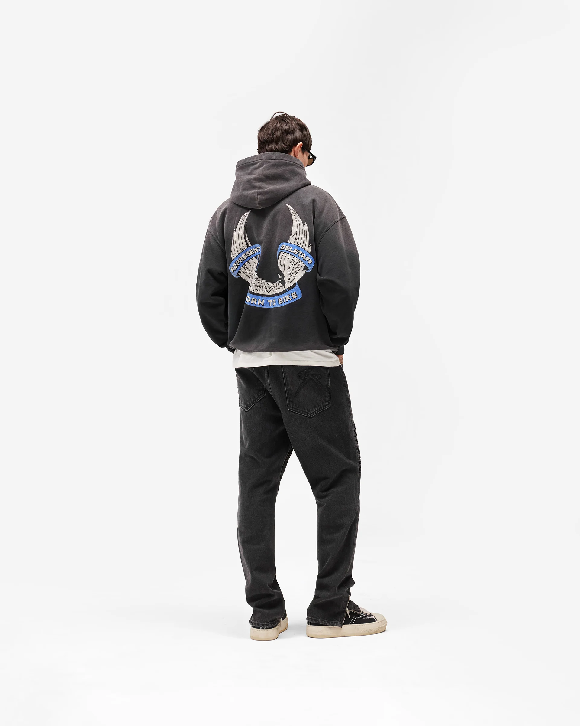 Represent X Belstaff Born To Bike Hoodie - Aged Black - Image 11