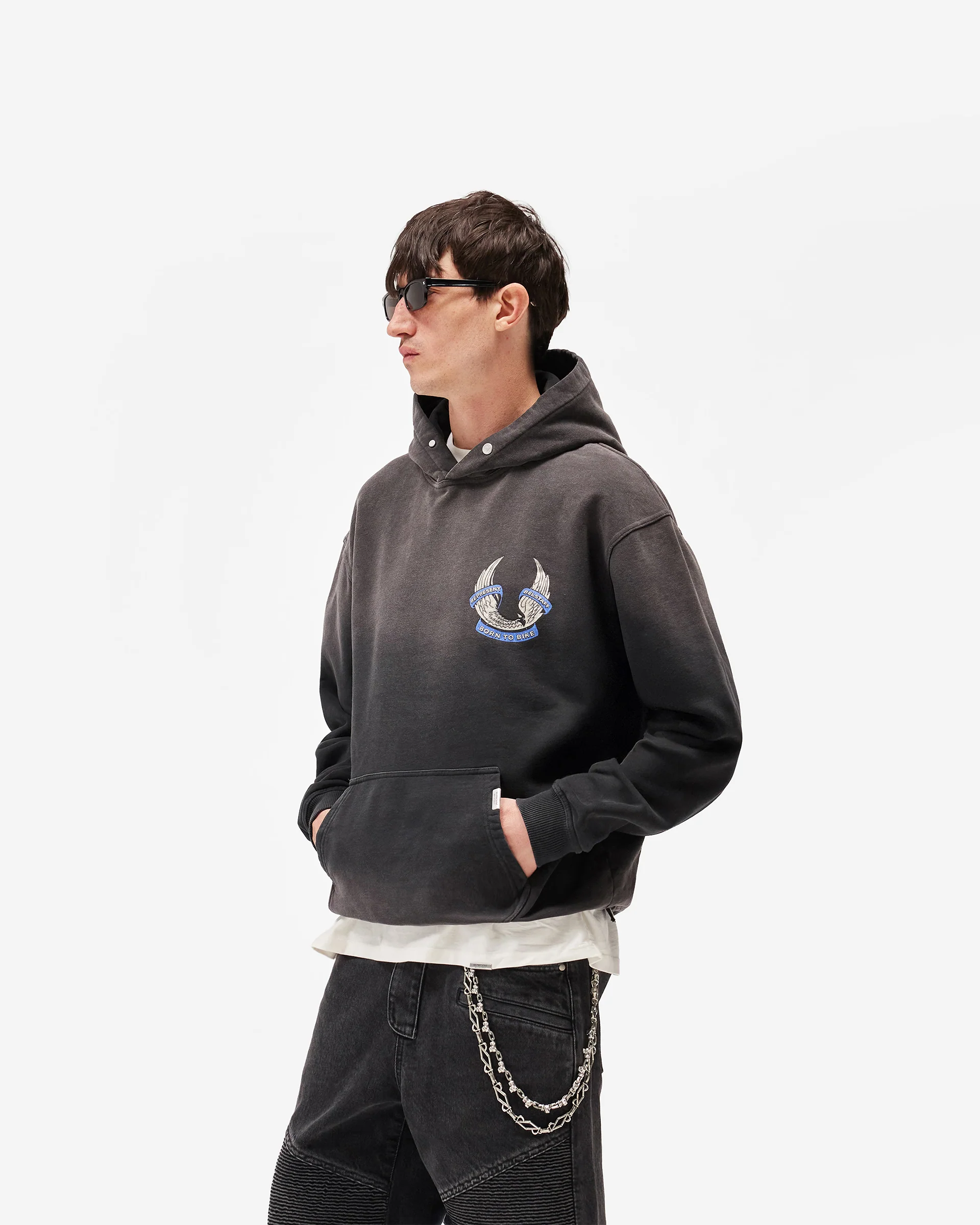 Represent X Belstaff Born To Bike Hoodie - Aged Black - Image 4