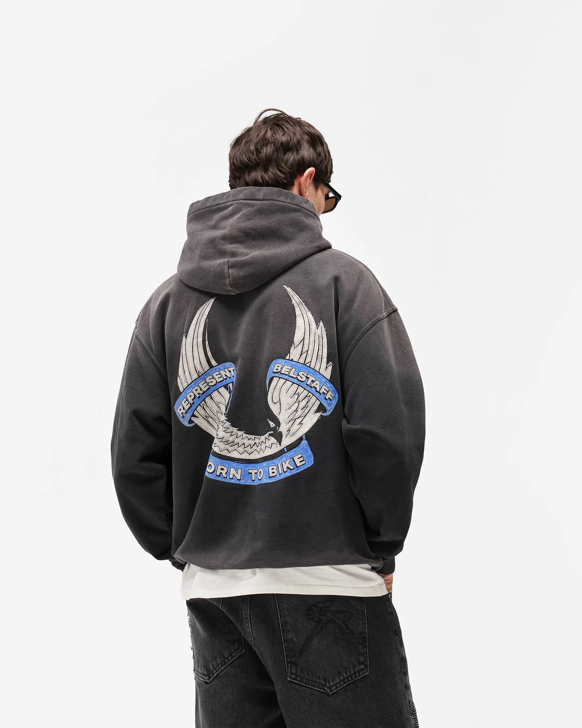 Represent X Belstaff Born To Bike Hoodie - Aged Black - Image 6