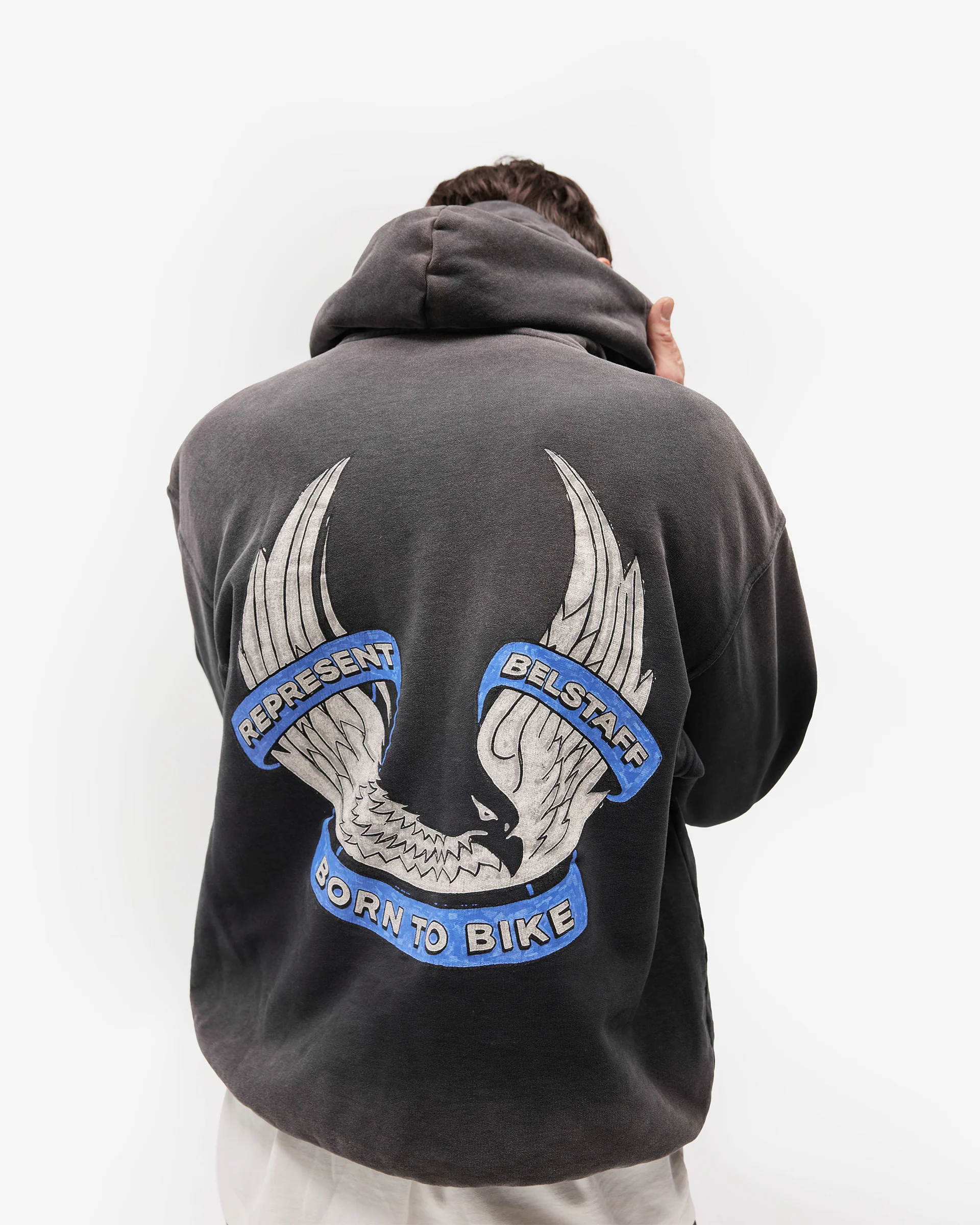 Represent X Belstaff Born To Bike Hoodie - Aged Black - Image 7
