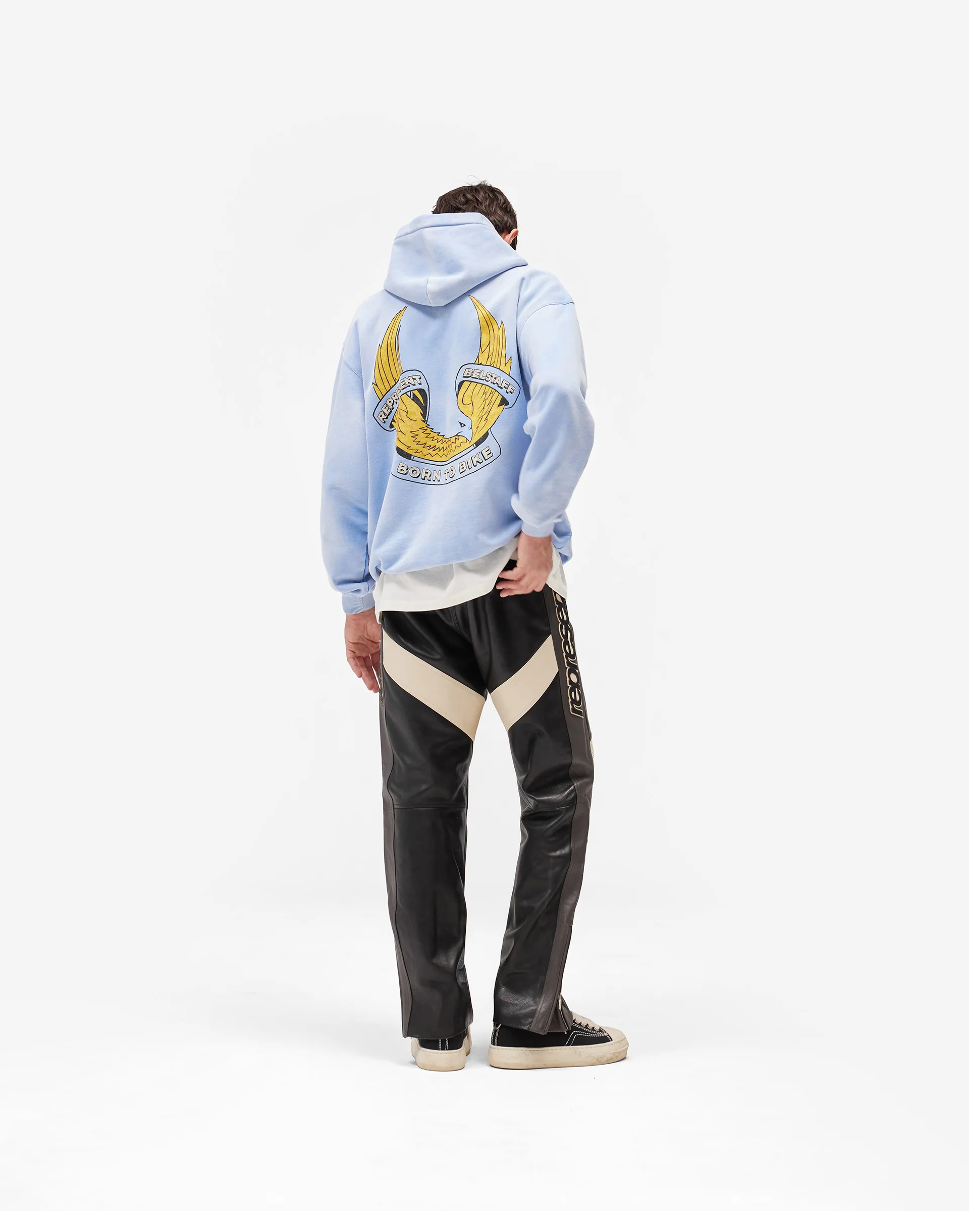 Represent X Belstaff Born To Bike Hoodie - Mid Blue - Image 12